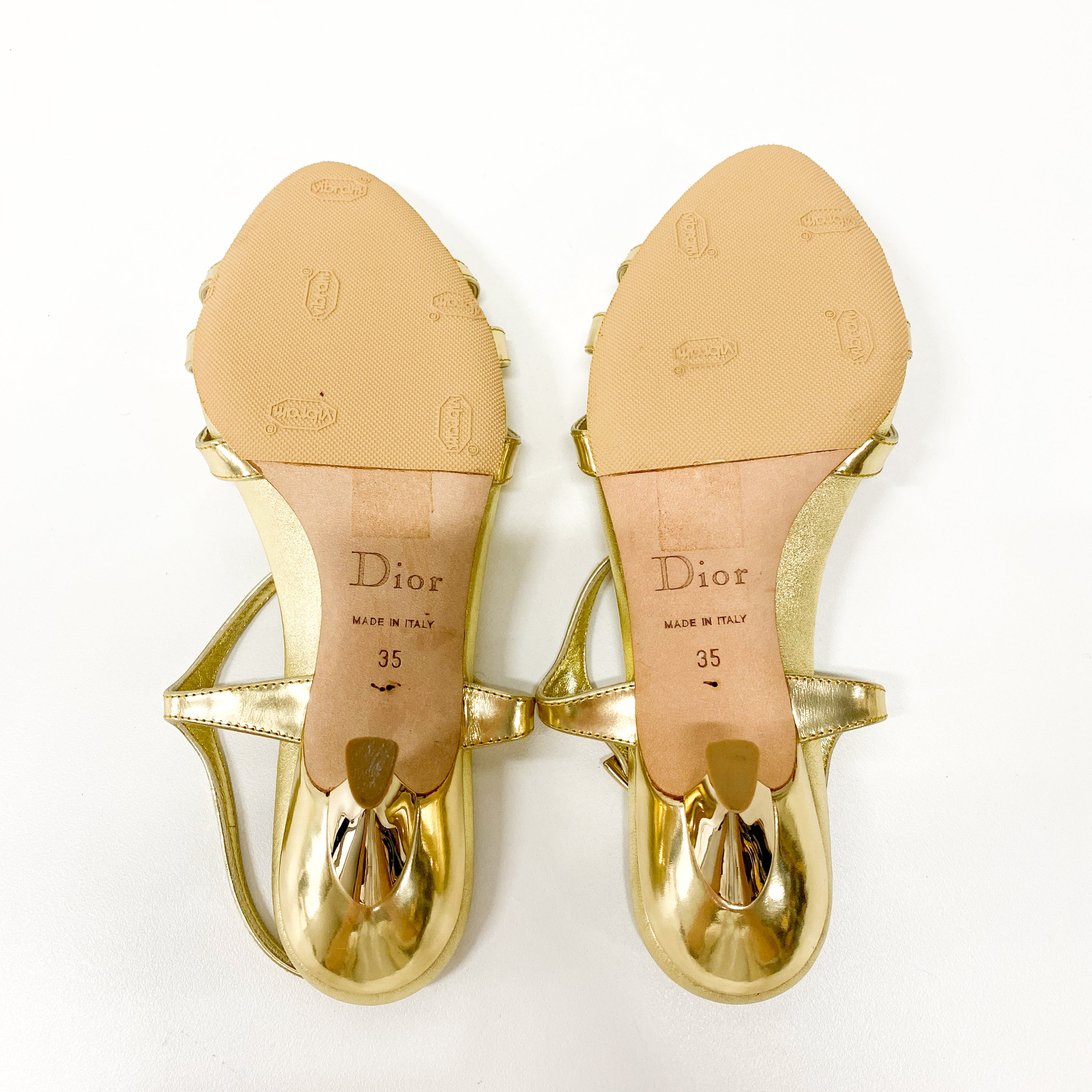 Vintage Gold Heel Sandas SIZE 35