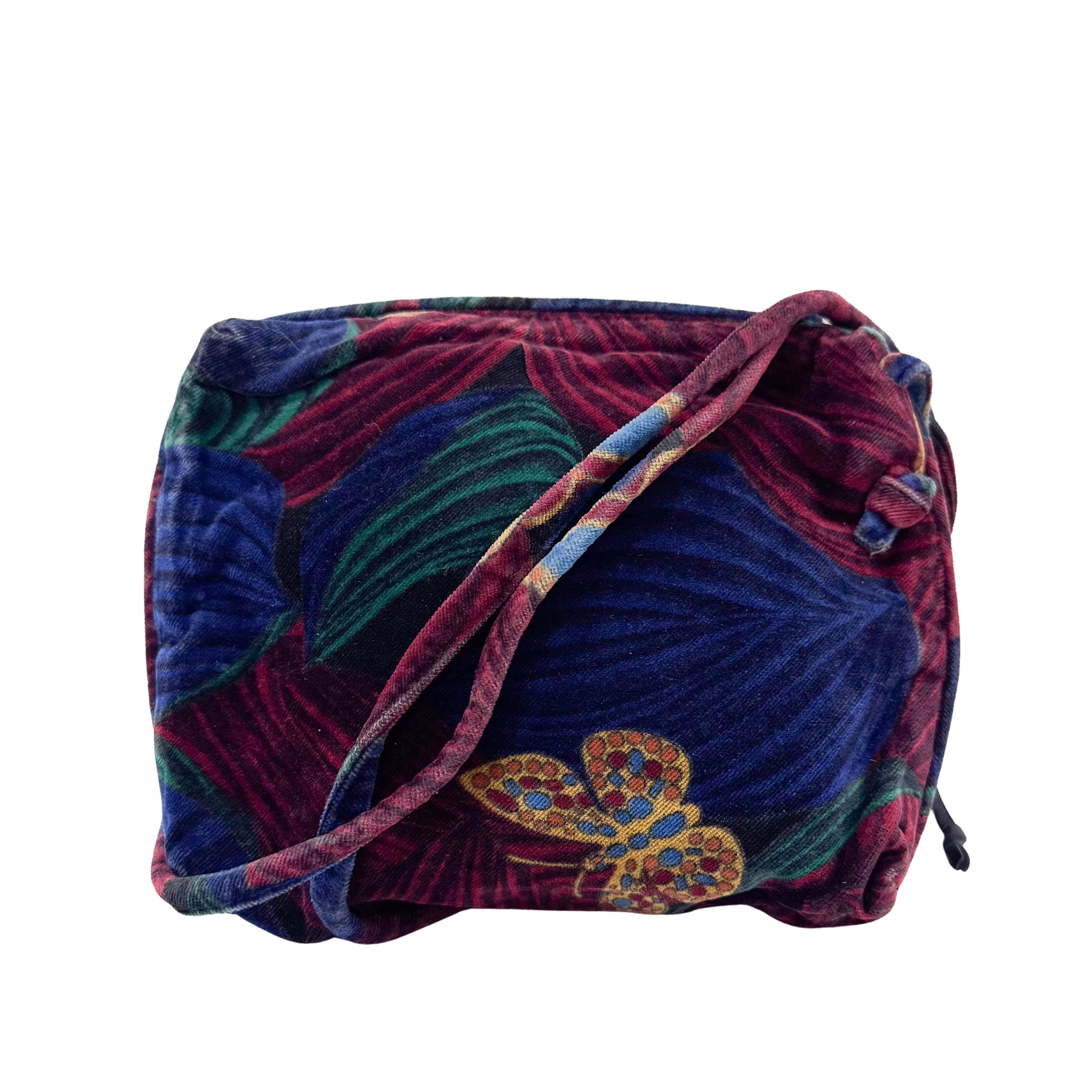 Multi-colour Velvet Crossbody Bag