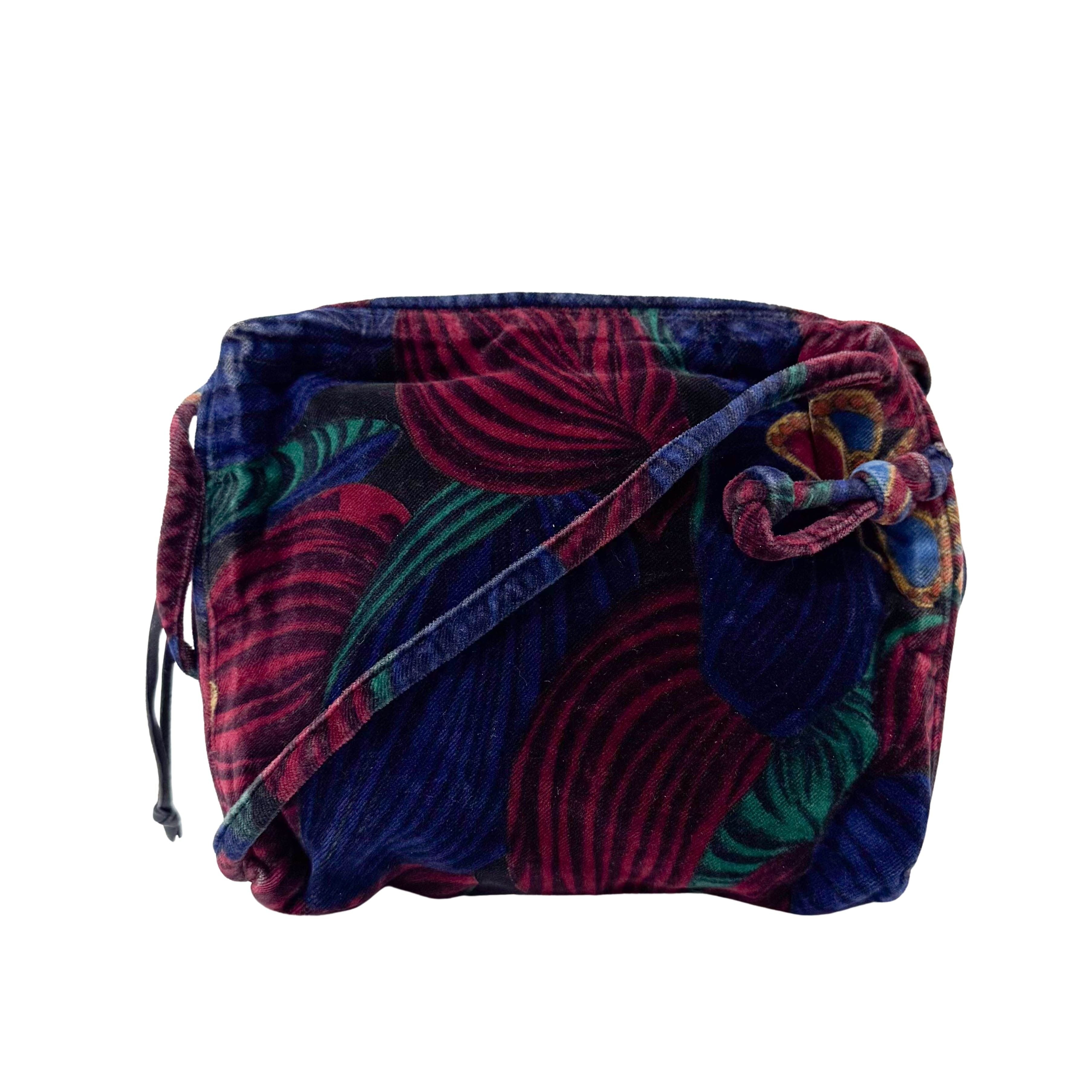 Multi-colour Velvet Crossbody Bag