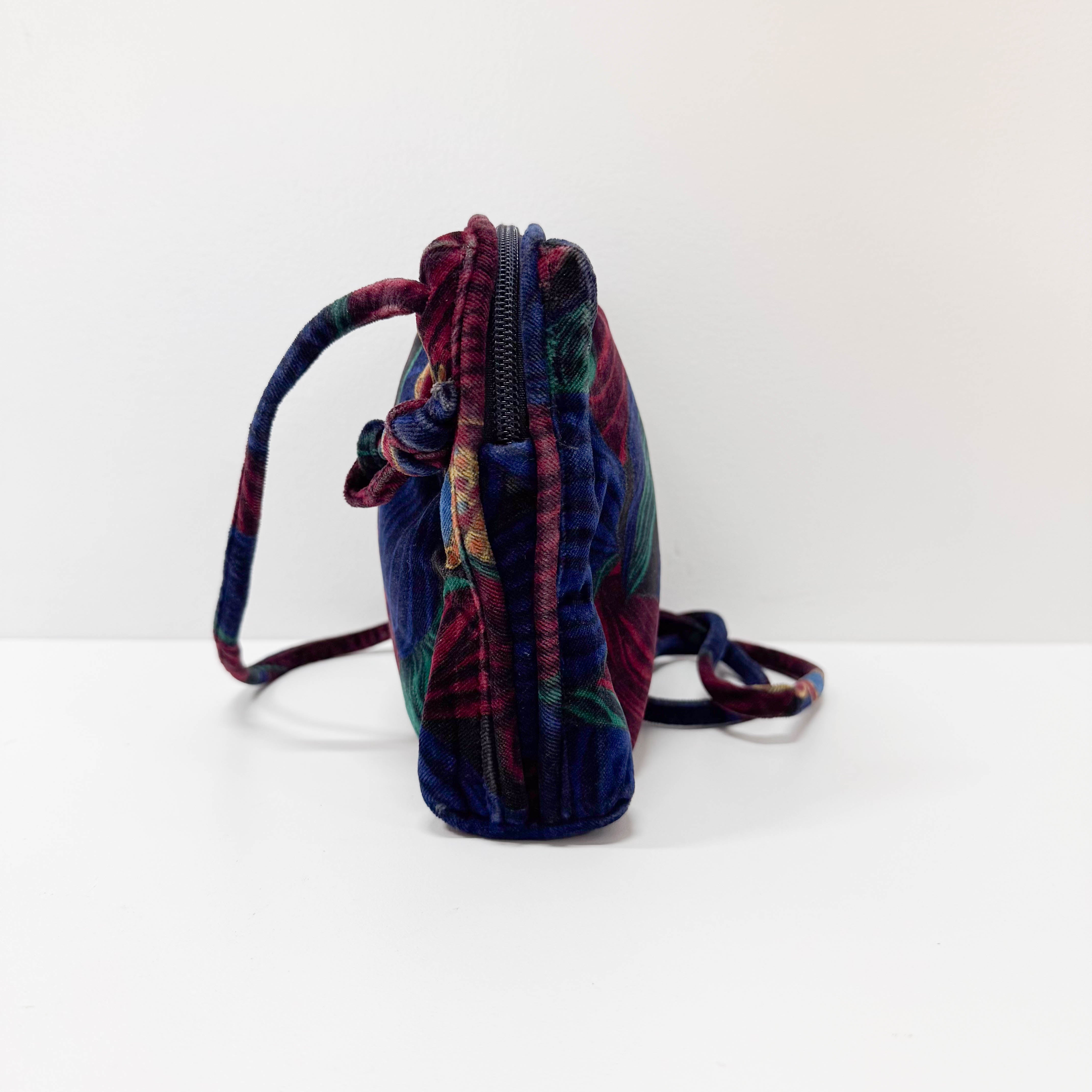 Multi-colour Velvet Crossbody Bag