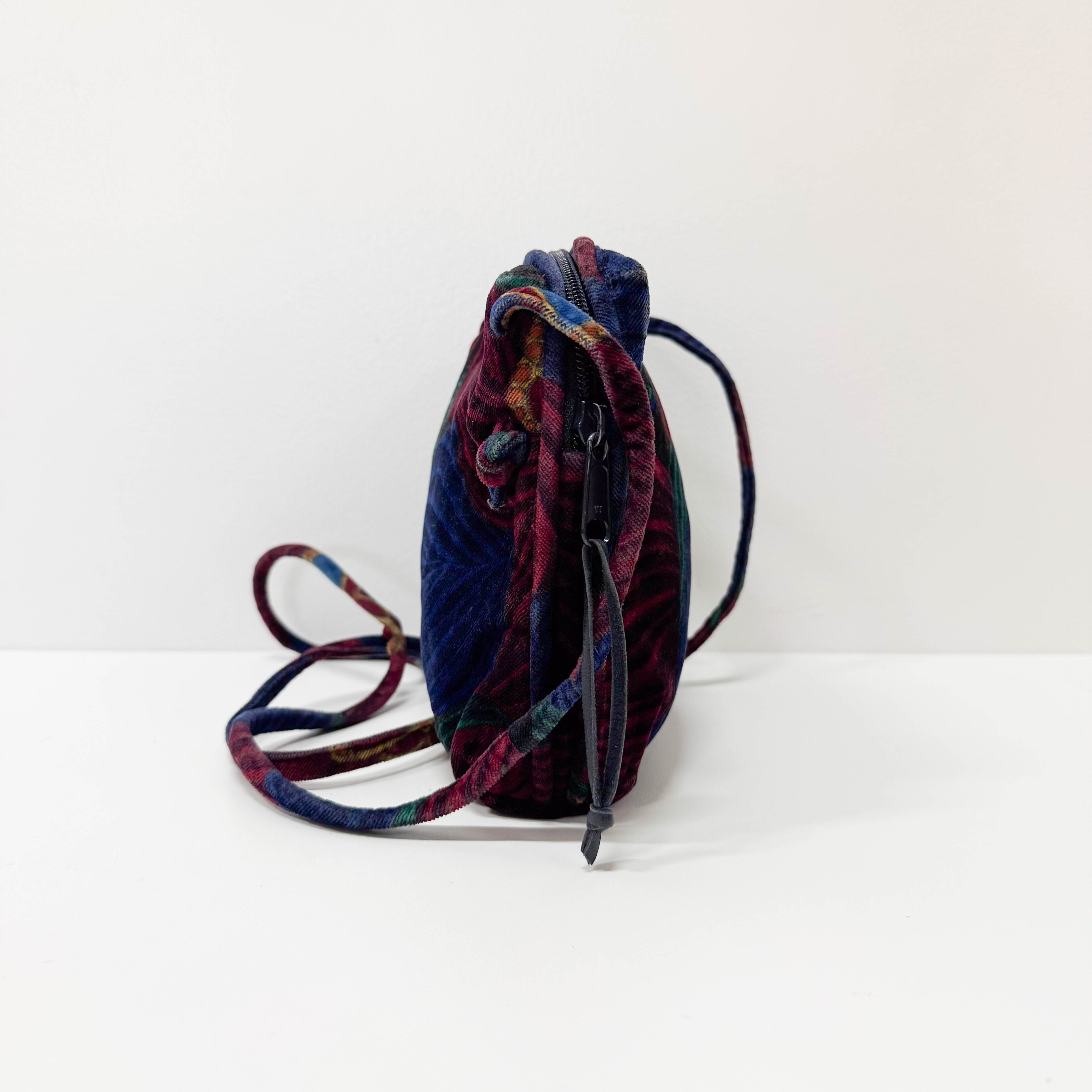 Multi-colour Velvet Crossbody Bag