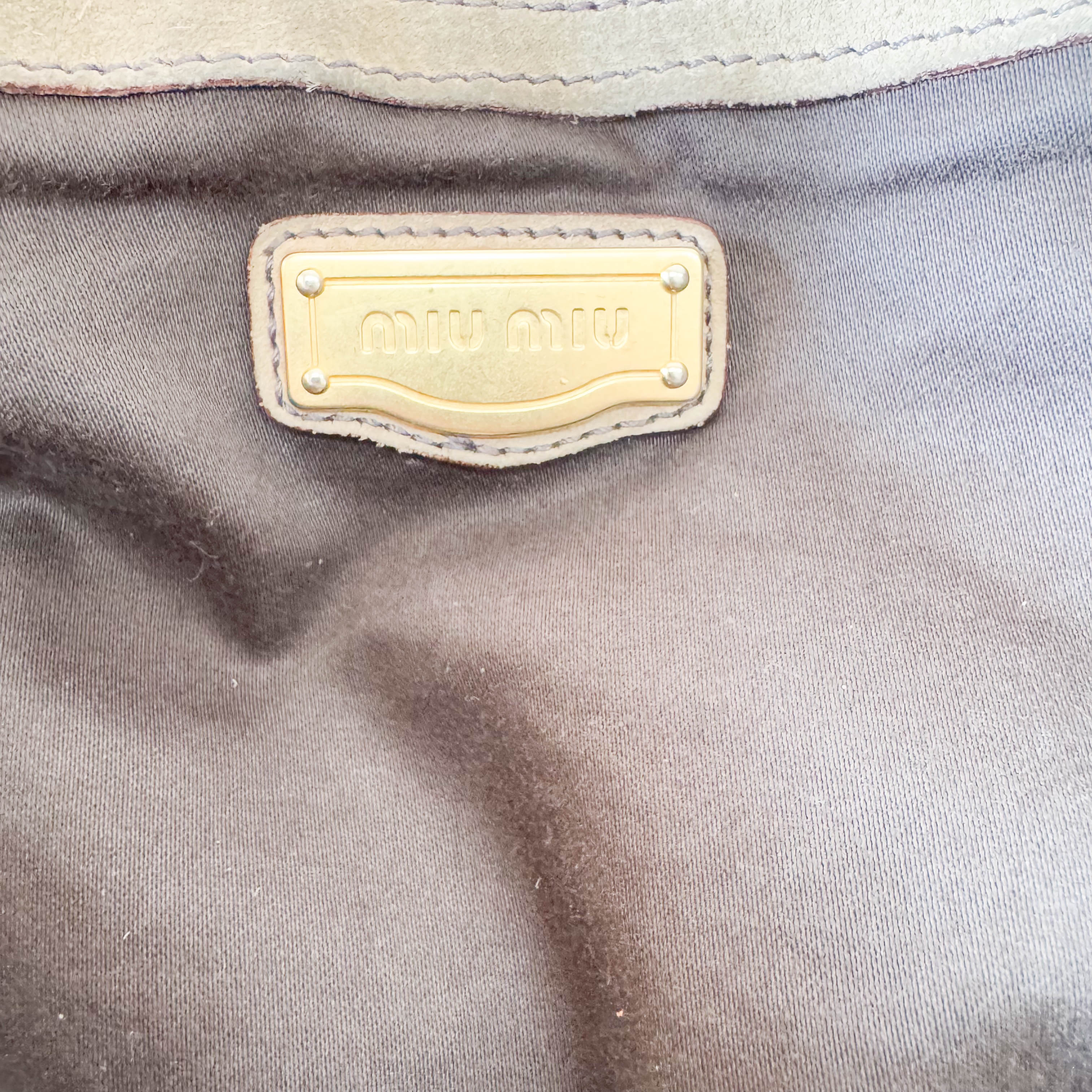 Khaki Suede Shoulder Bag