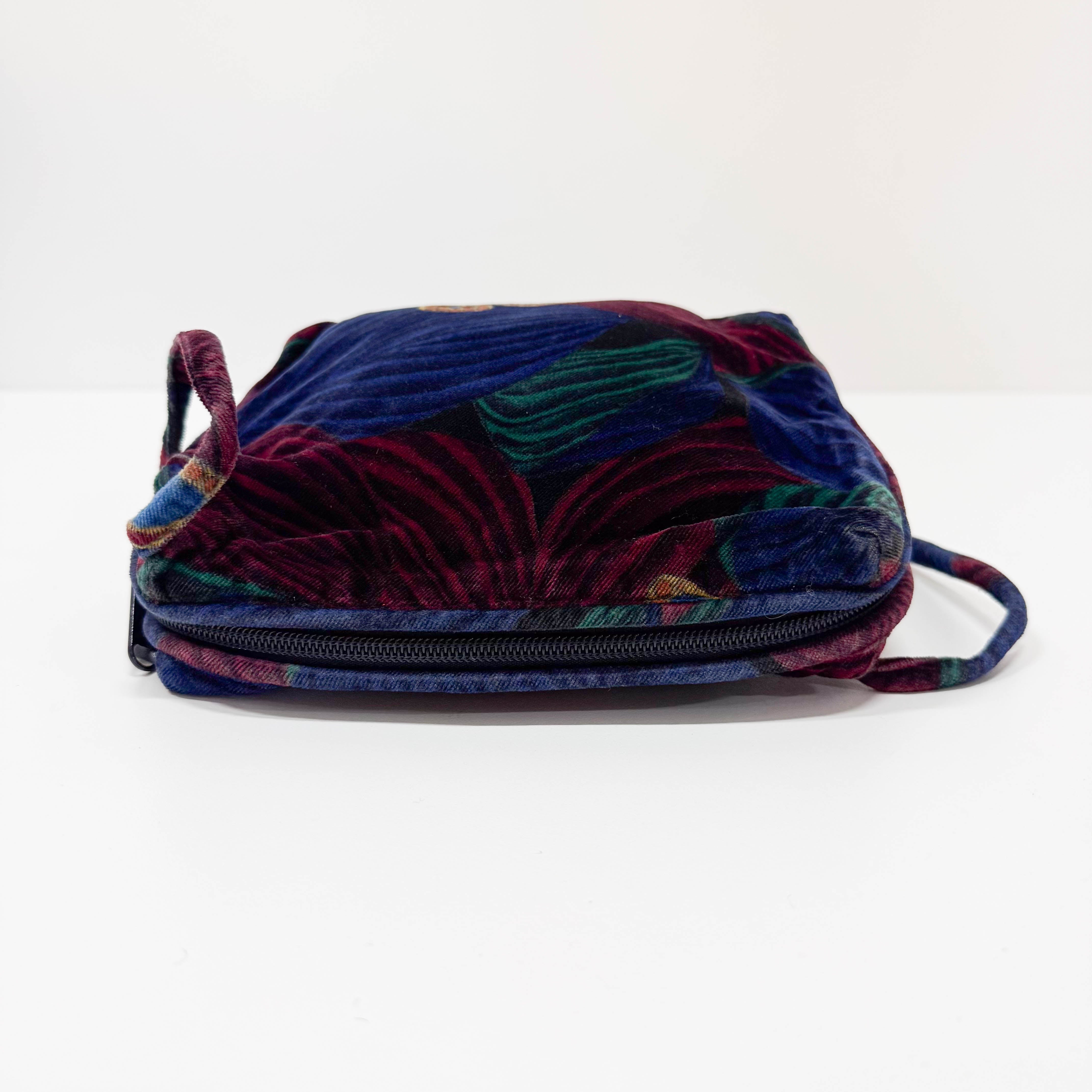 Multi-colour Velvet Crossbody Bag