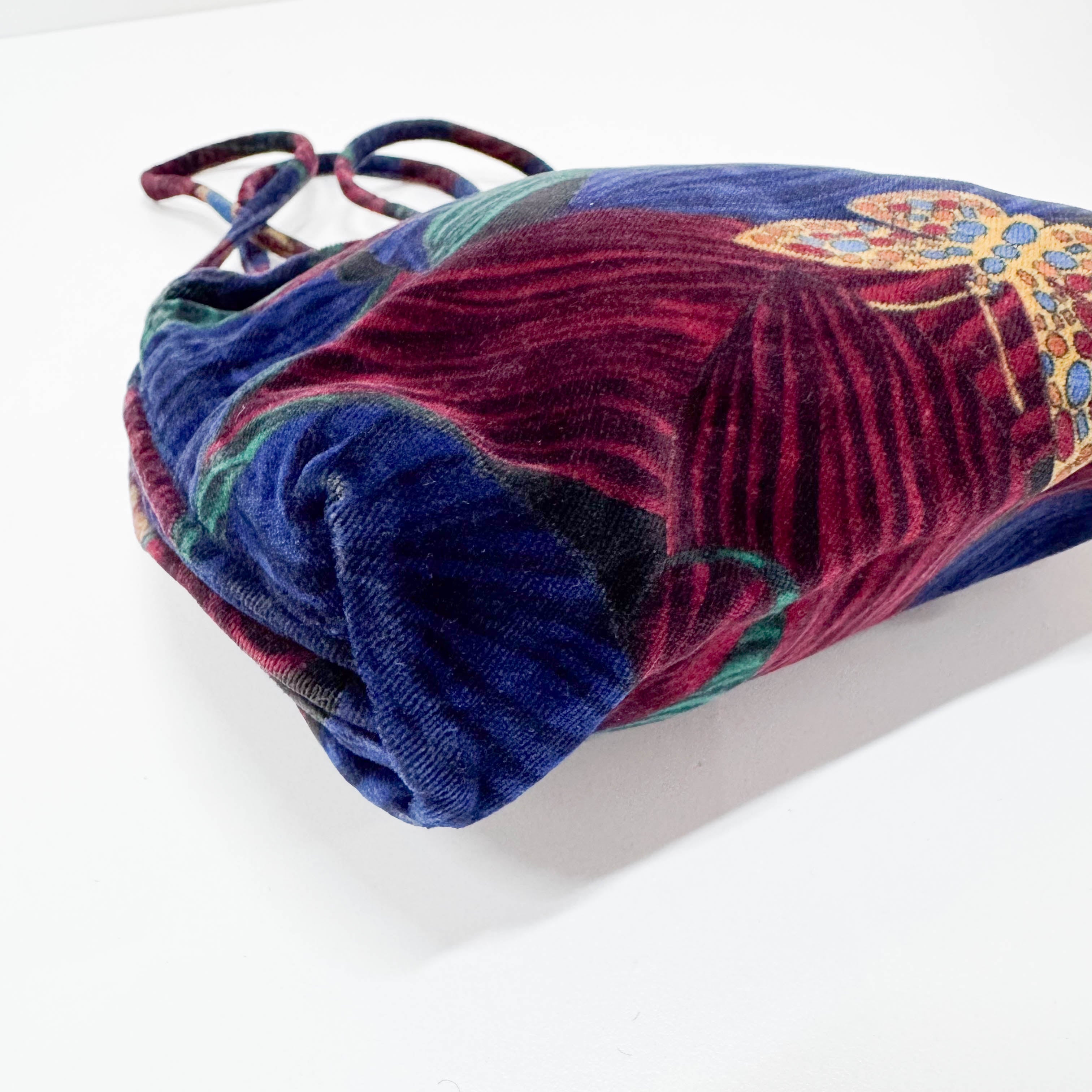 Multi-colour Velvet Crossbody Bag