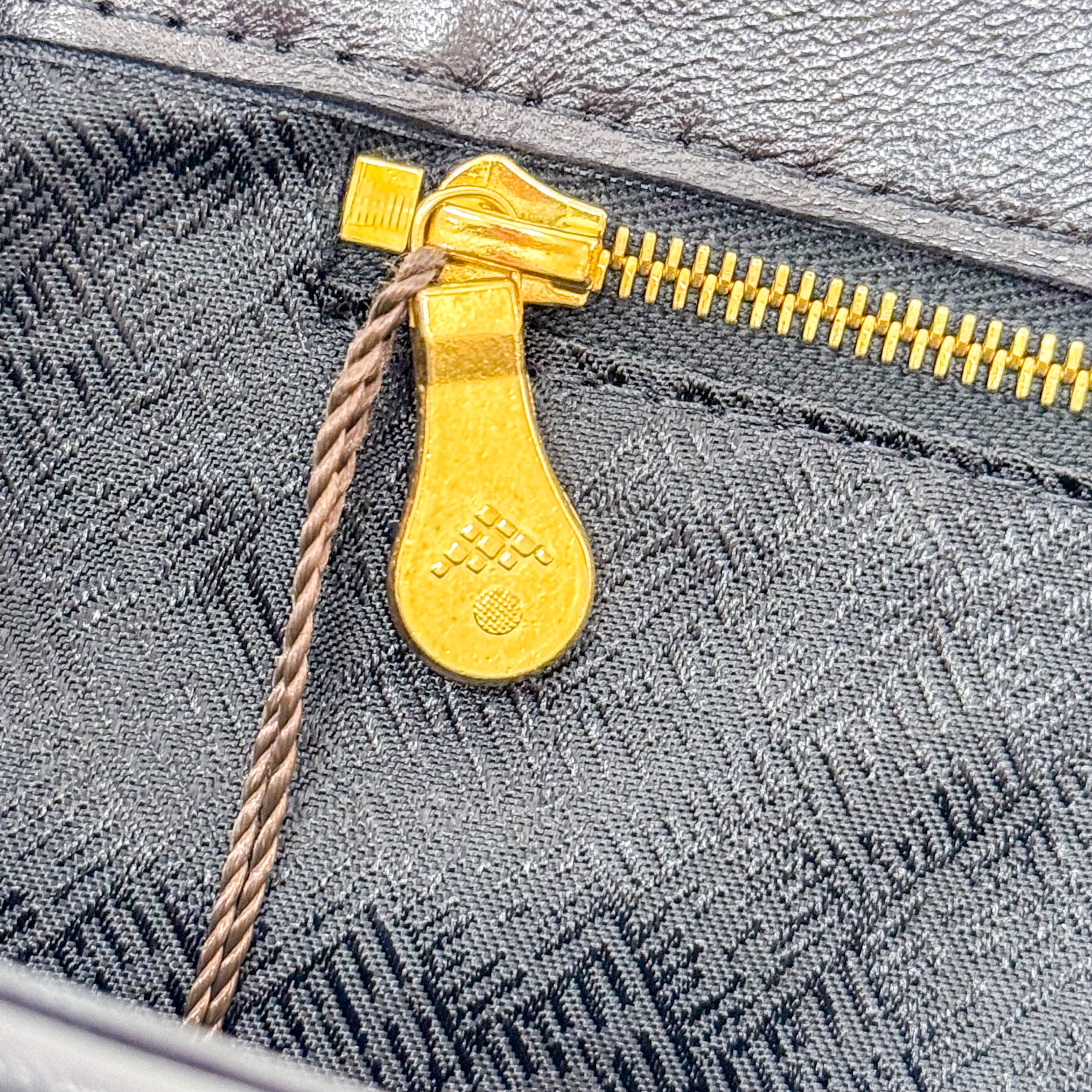 Black Intercciato Leather Handbag