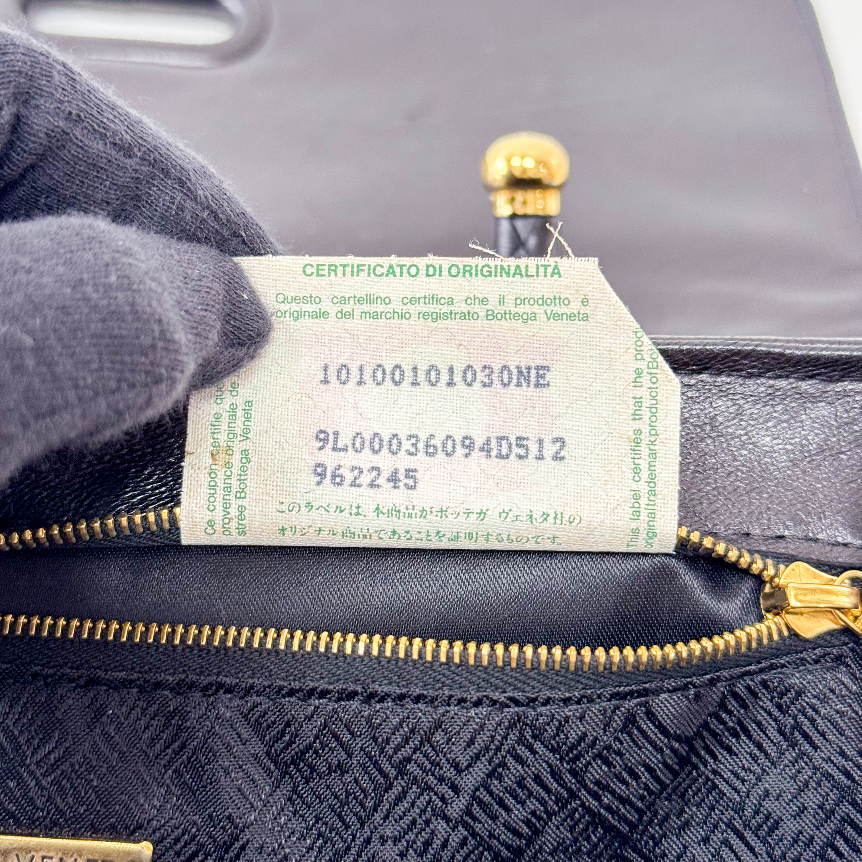 Black Intercciato Leather Handbag