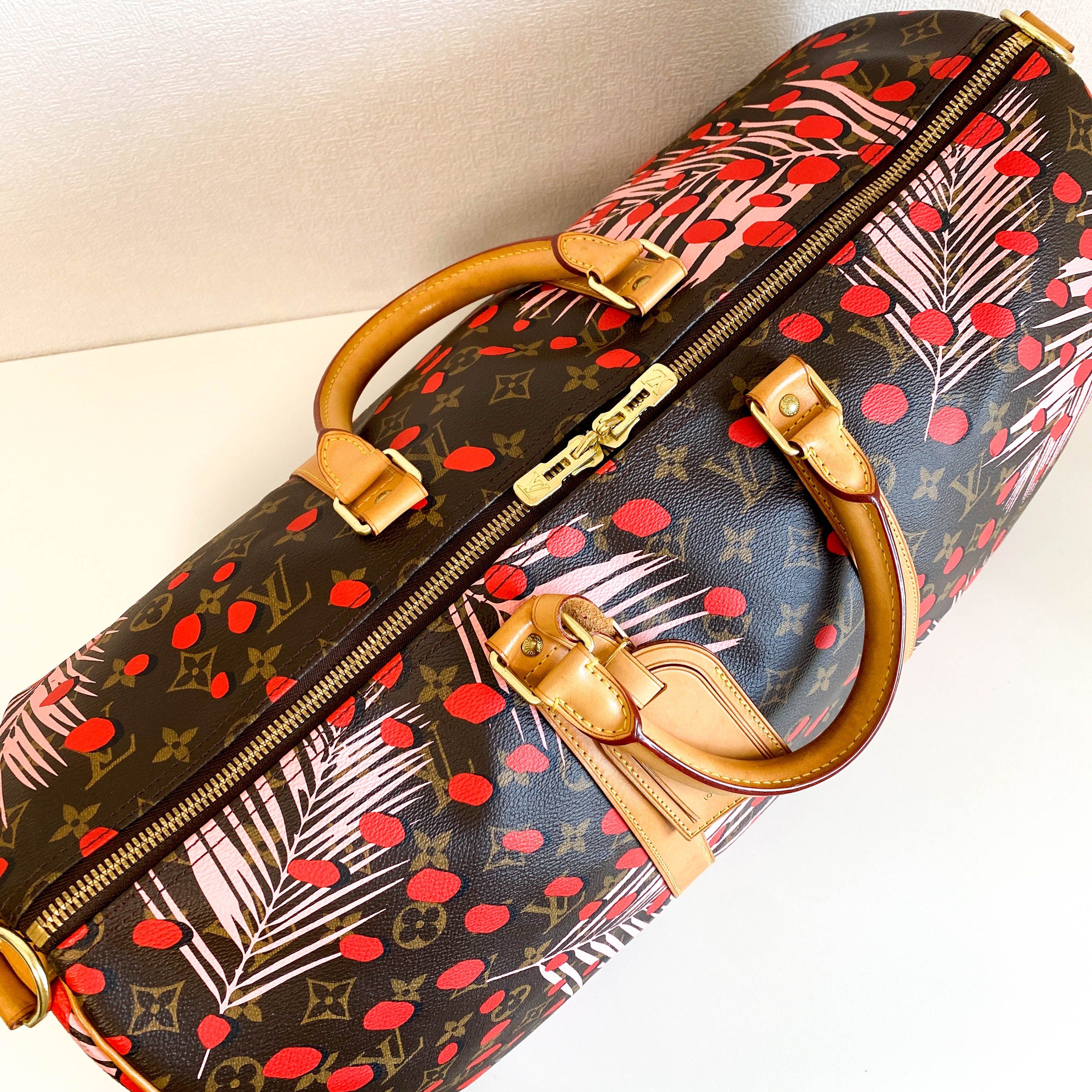 Monogram Jungle Dots Keepall Bandoulière 50 Sugar Pink Poppy