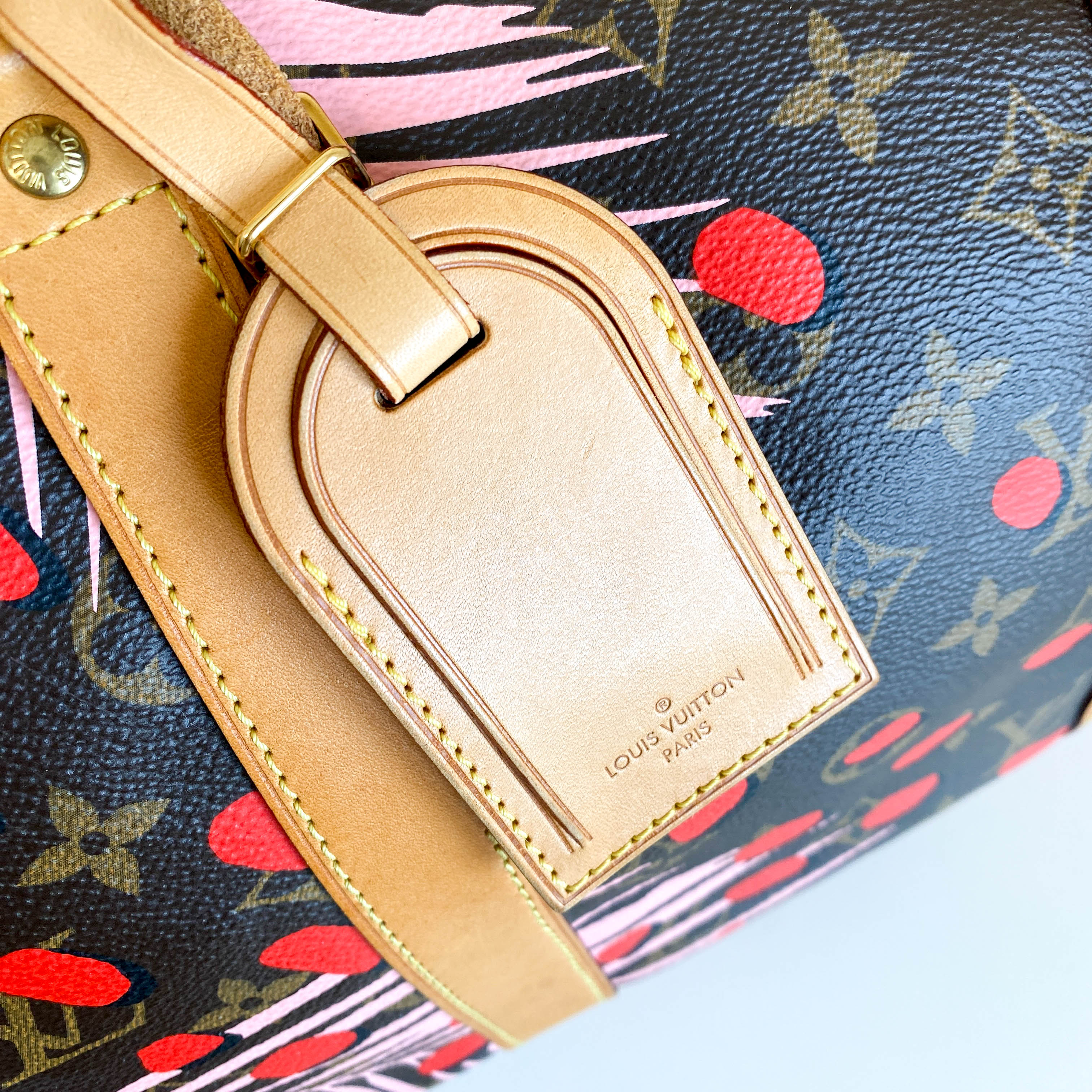 Monogram Jungle Dots Keepall Bandoulière 50 Sugar Pink Poppy