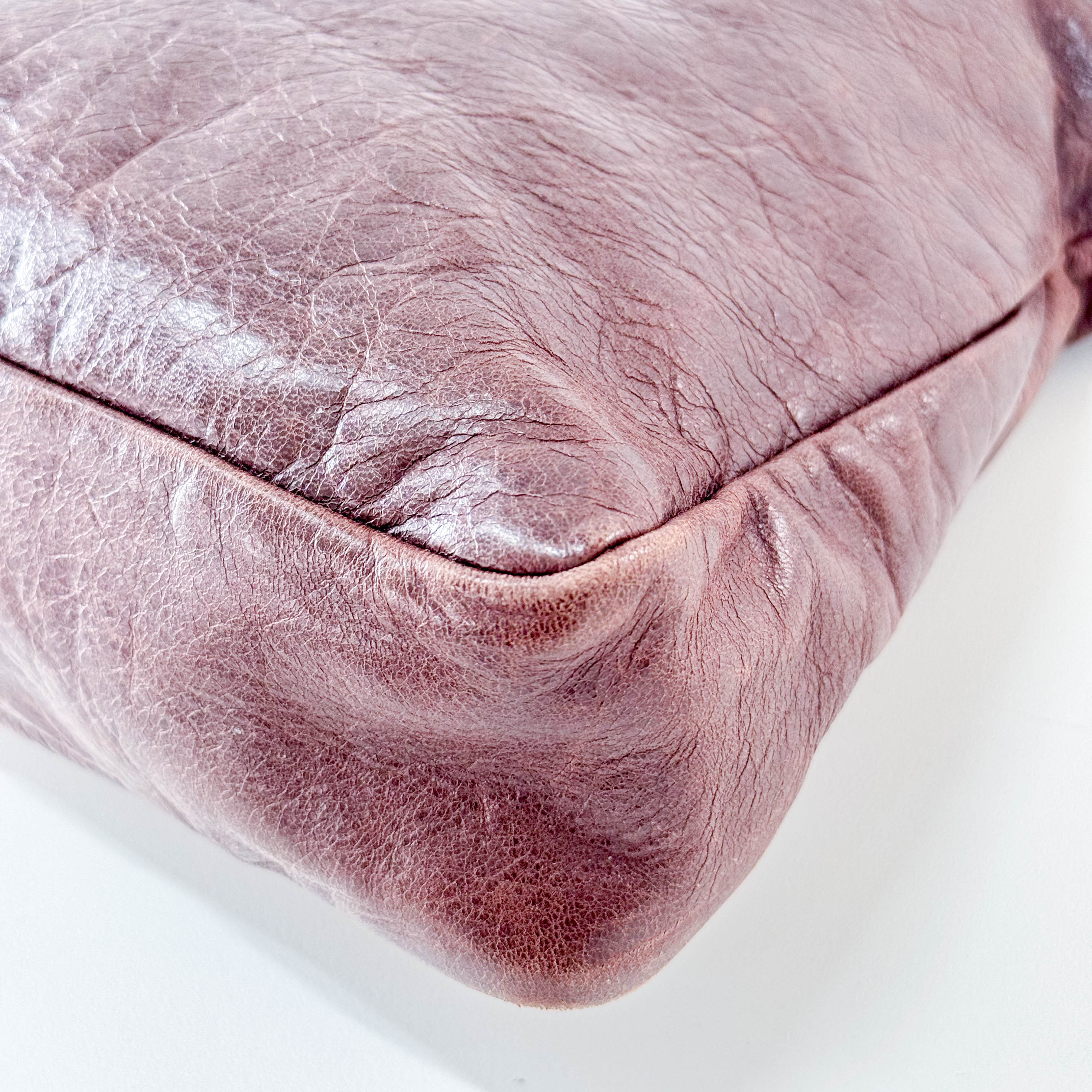 The First Brown Leather Handle Bag