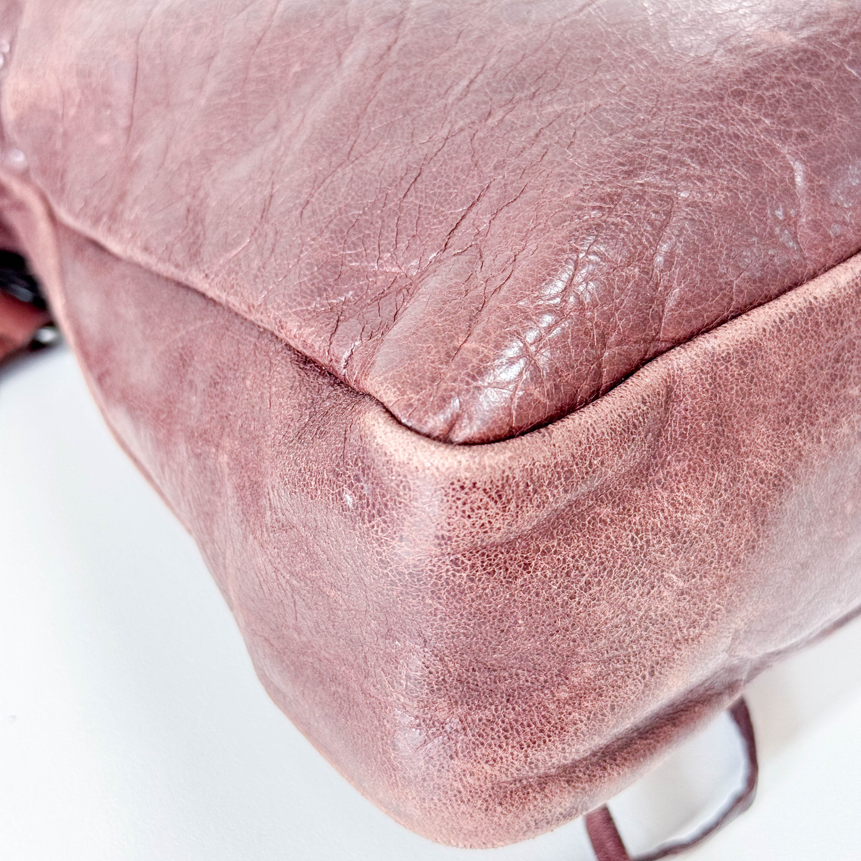 The First Brown Leather Handle Bag