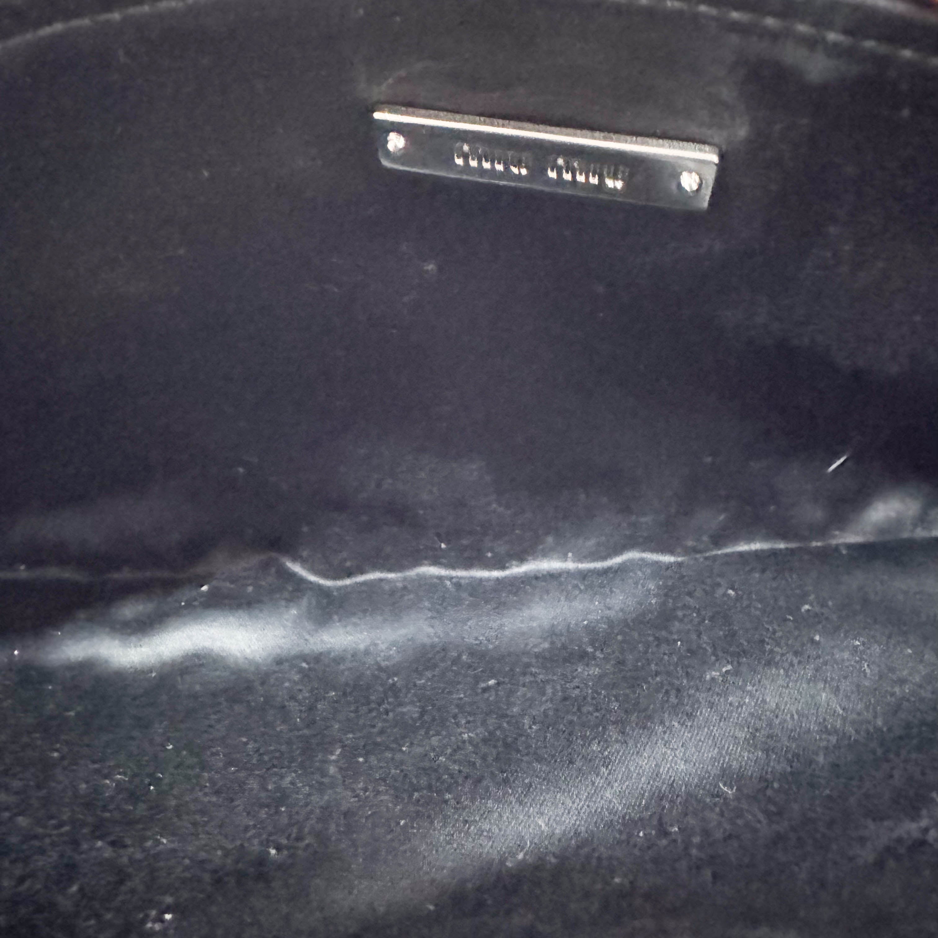 Matelassé Black Leather Clutch Bag