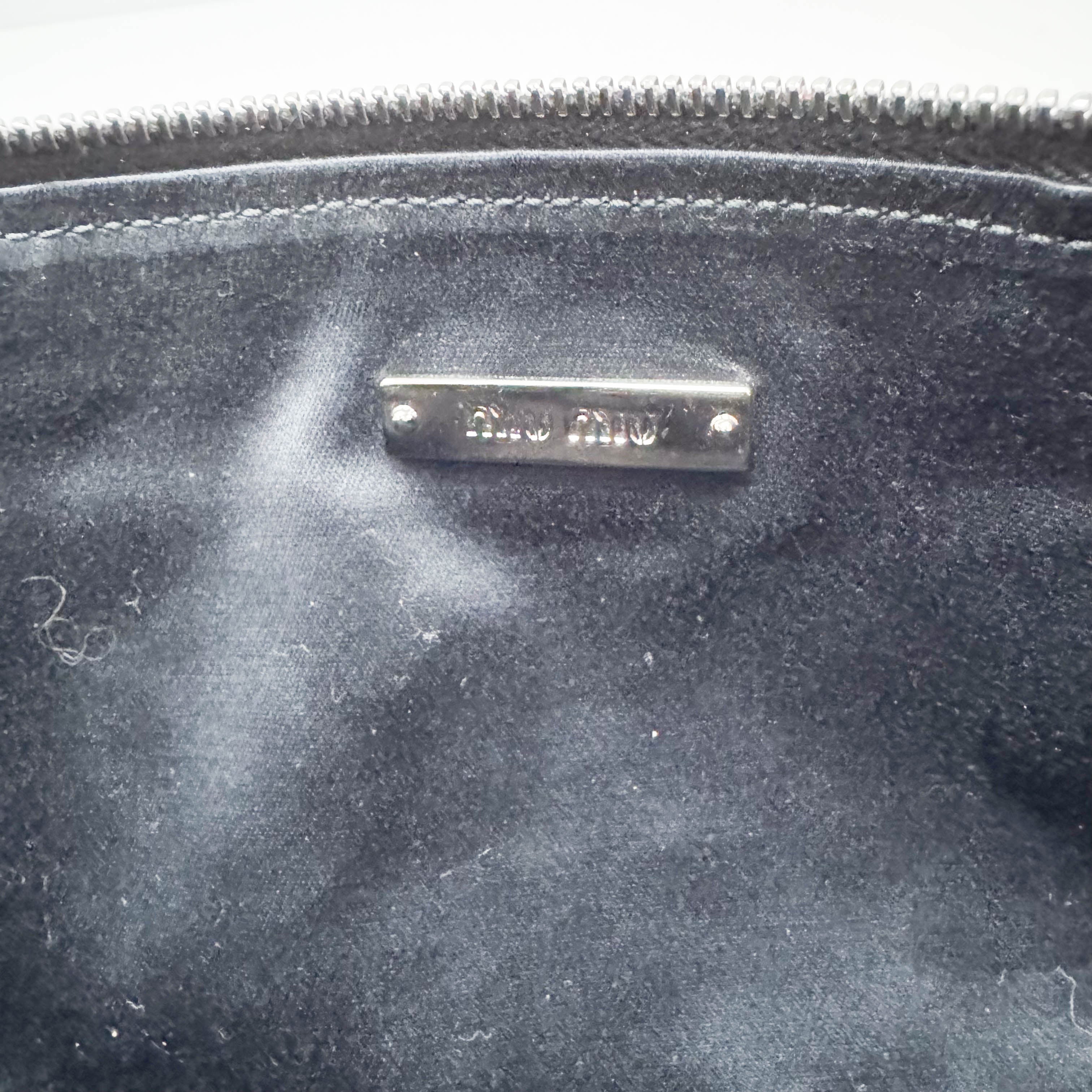 Matelassé Black Leather Clutch Bag