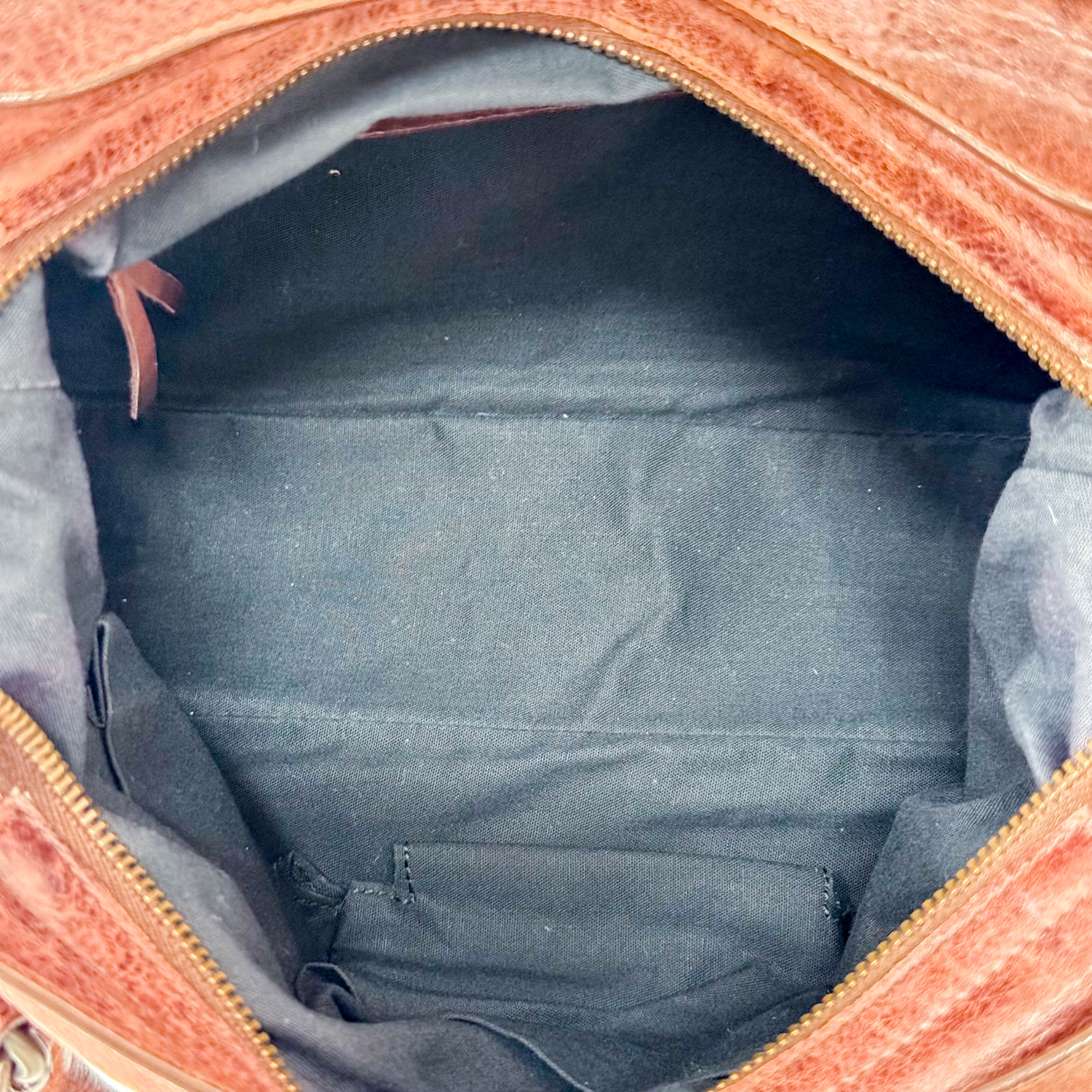 The First Brown Leather Handle Bag