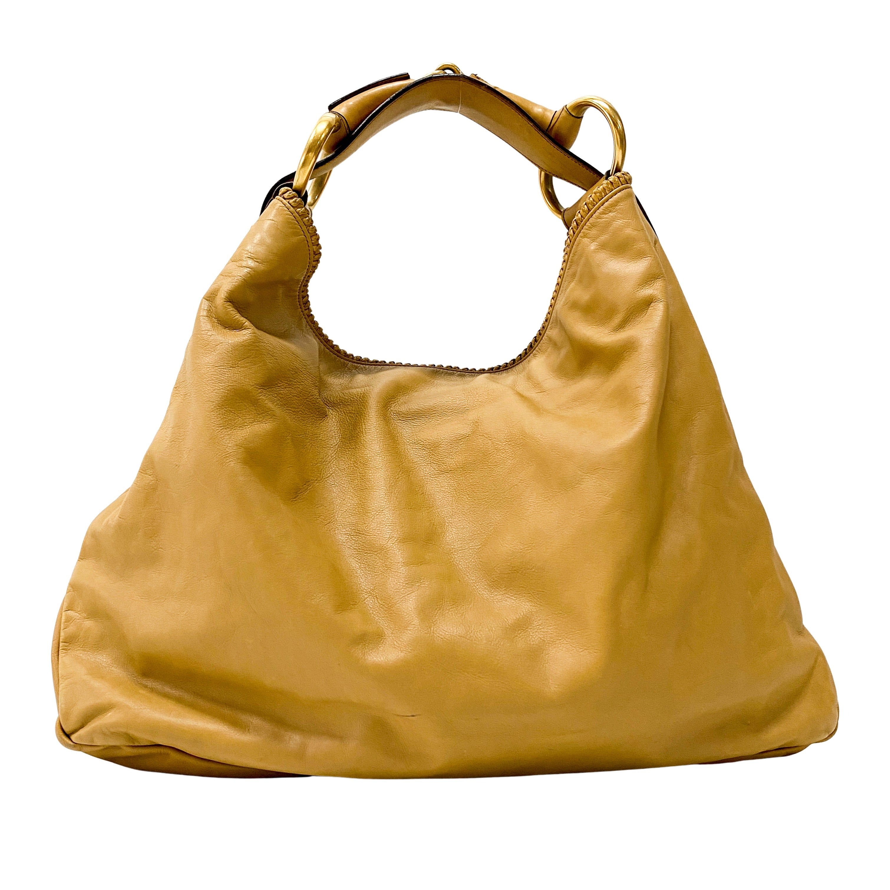 Horsebit Hobo Brown Leather Shoulder Bag