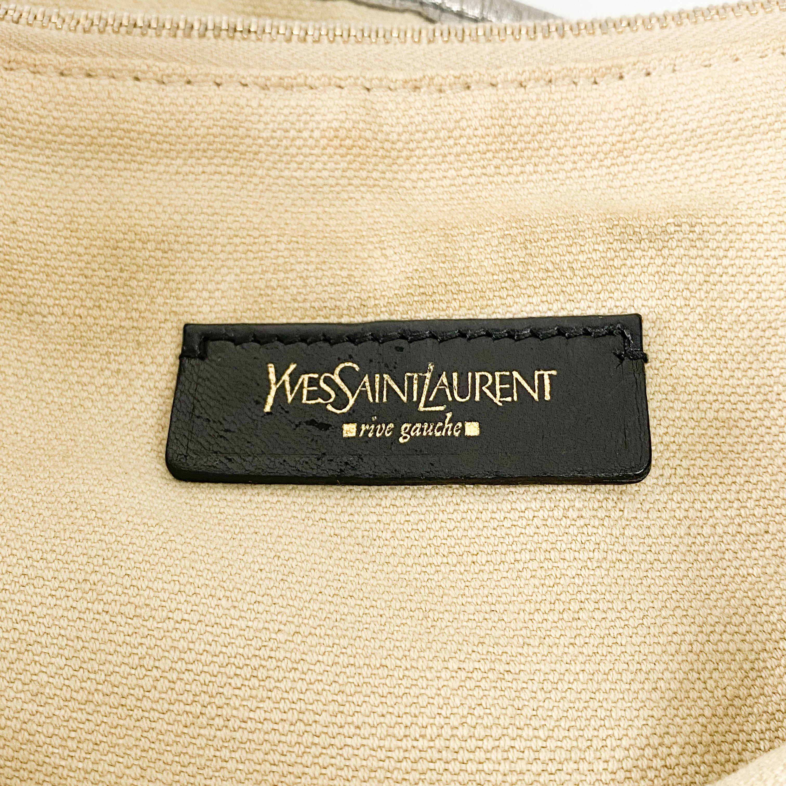 Silver Leather Tote Bag