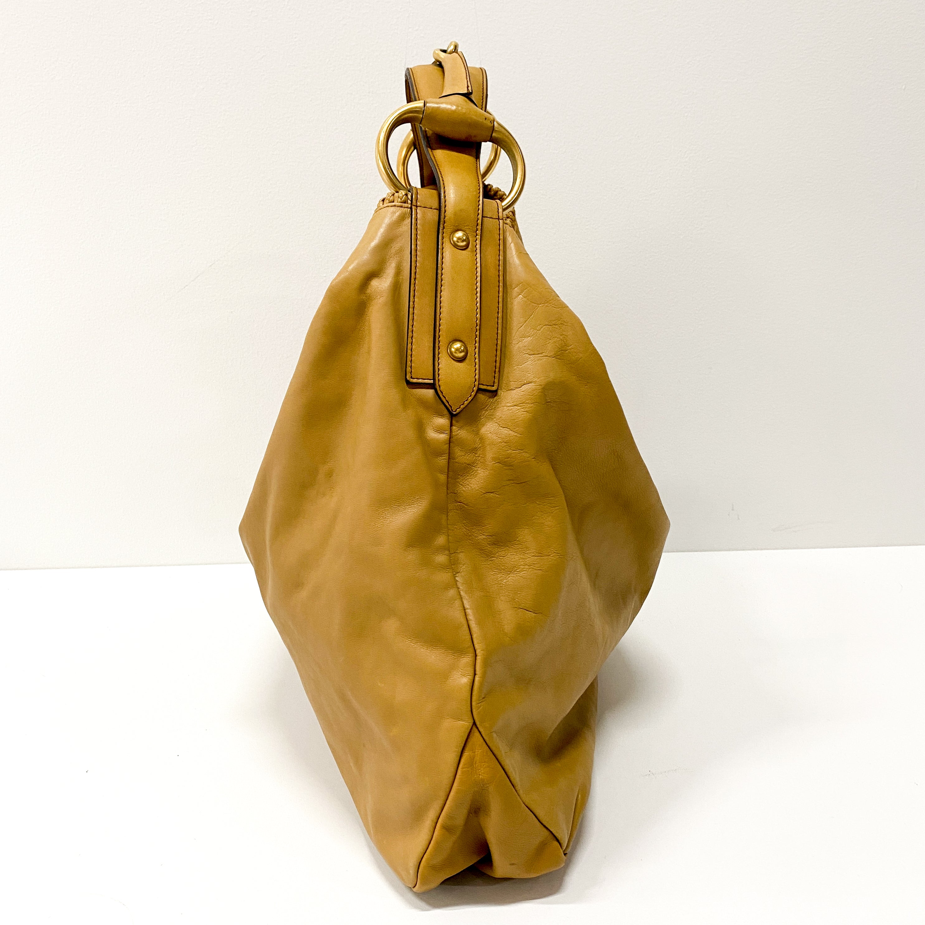 Horsebit Hobo Brown Leather Shoulder Bag