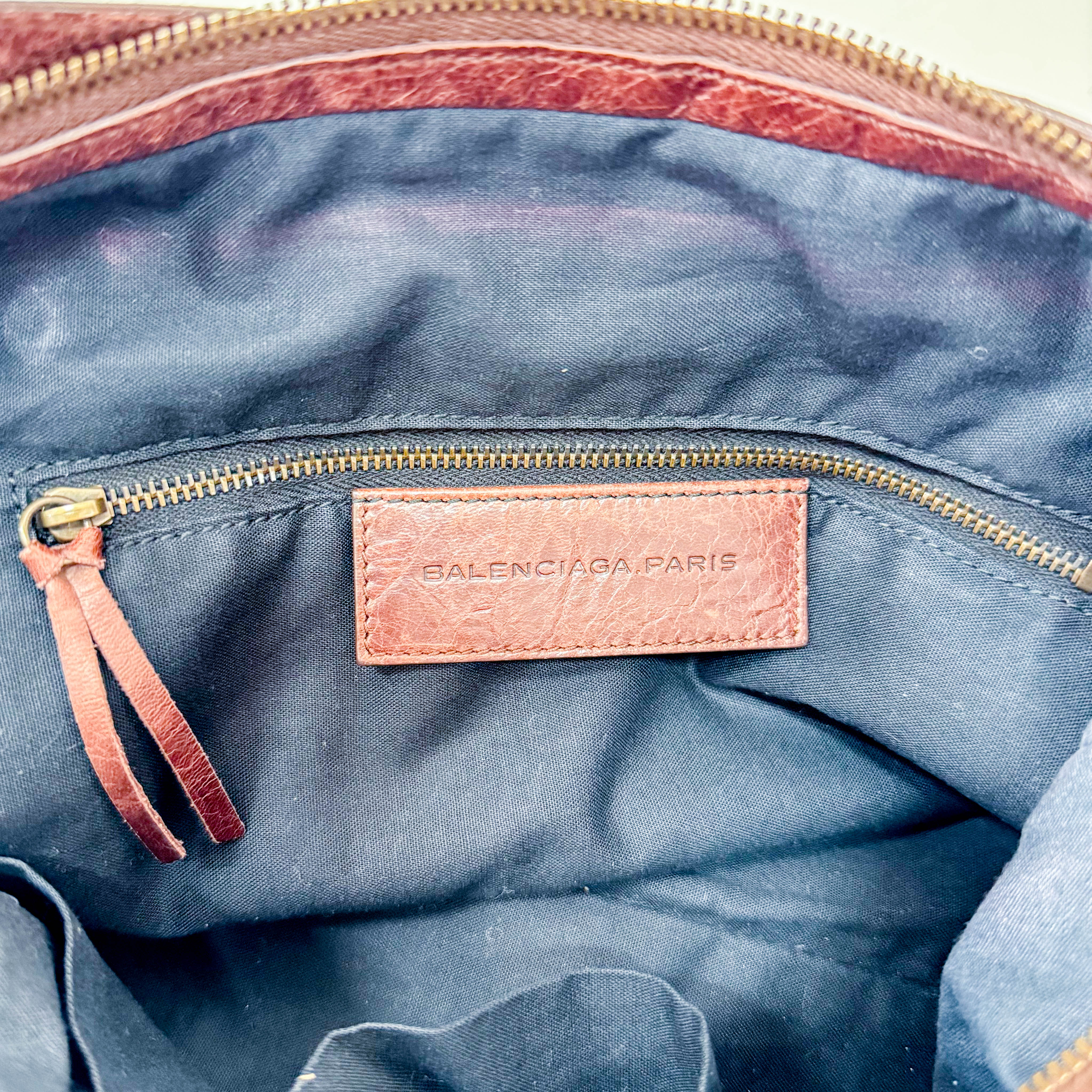 The First Brown Leather Handle Bag