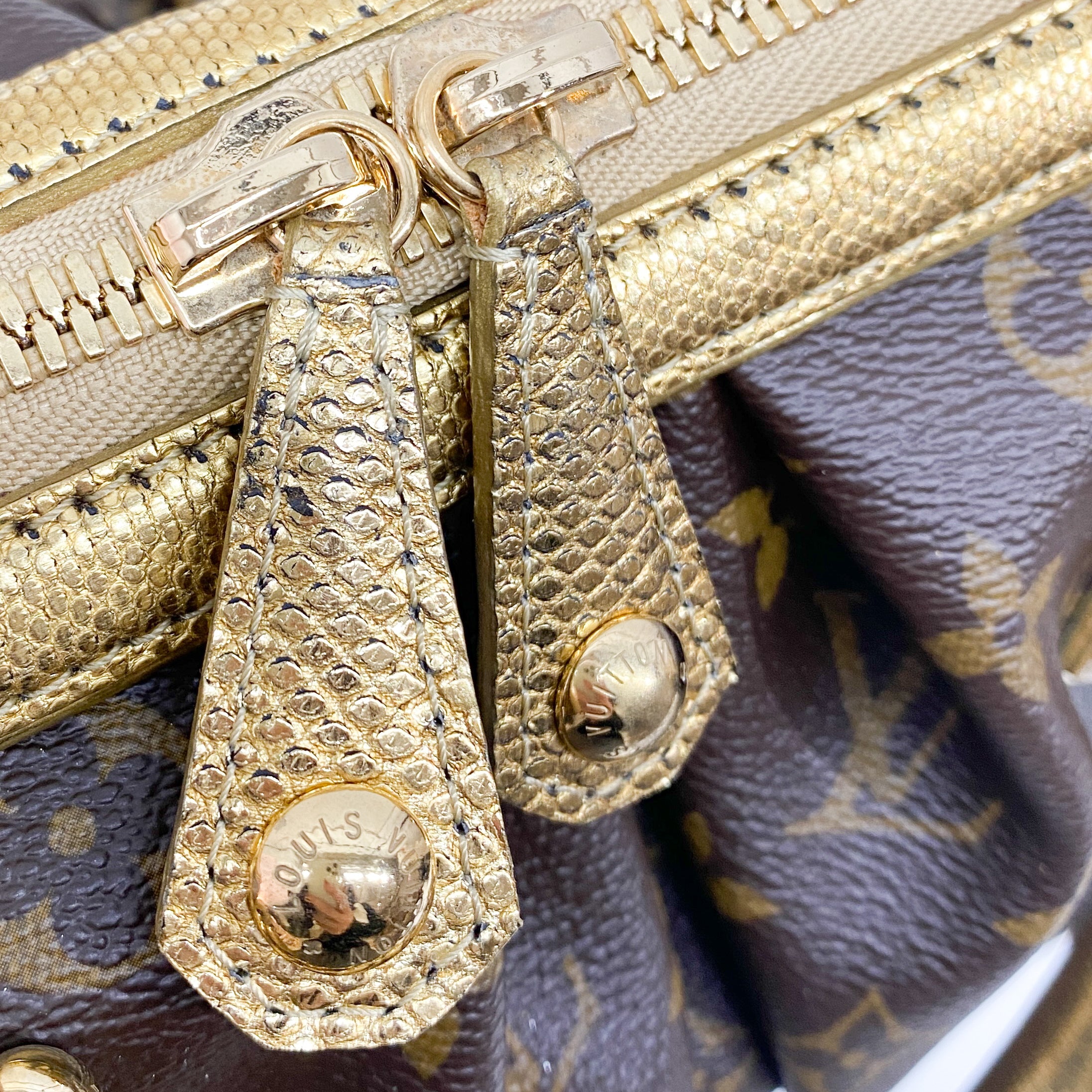 Monogram Brown Coated Canvas Leopard Print Pony Hair Two Way Bag