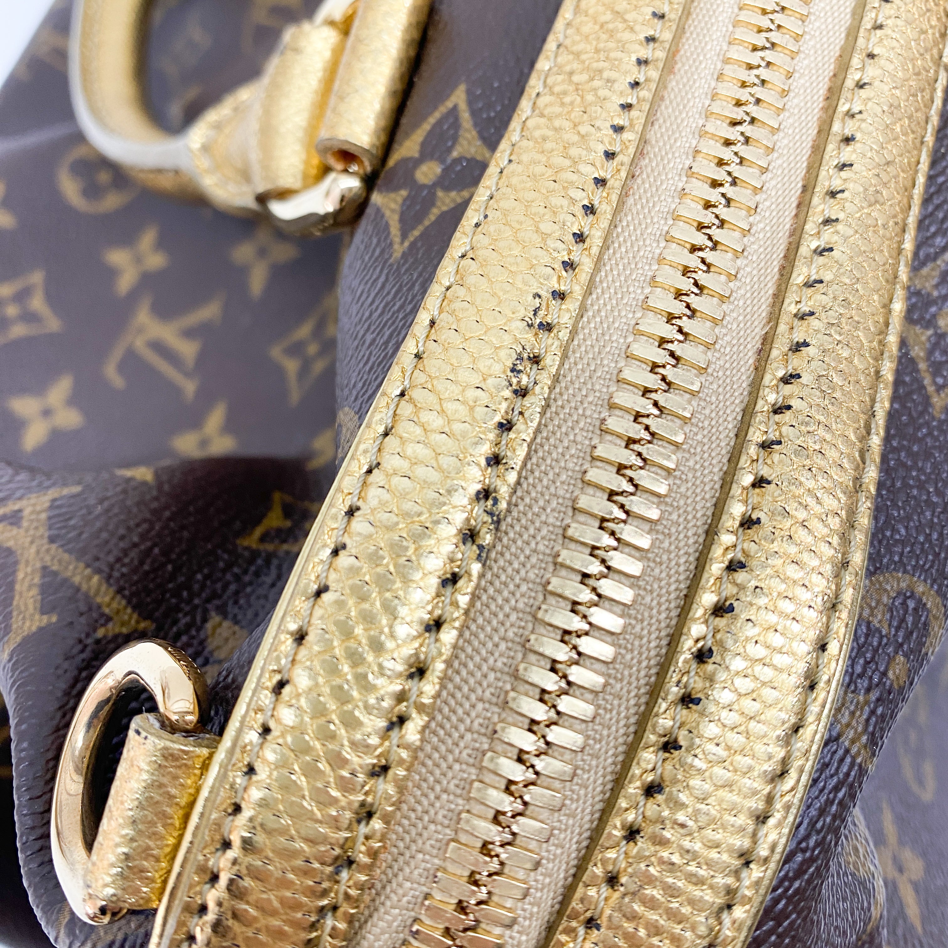 Monogram Brown Coated Canvas Leopard Print Pony Hair Two Way Bag