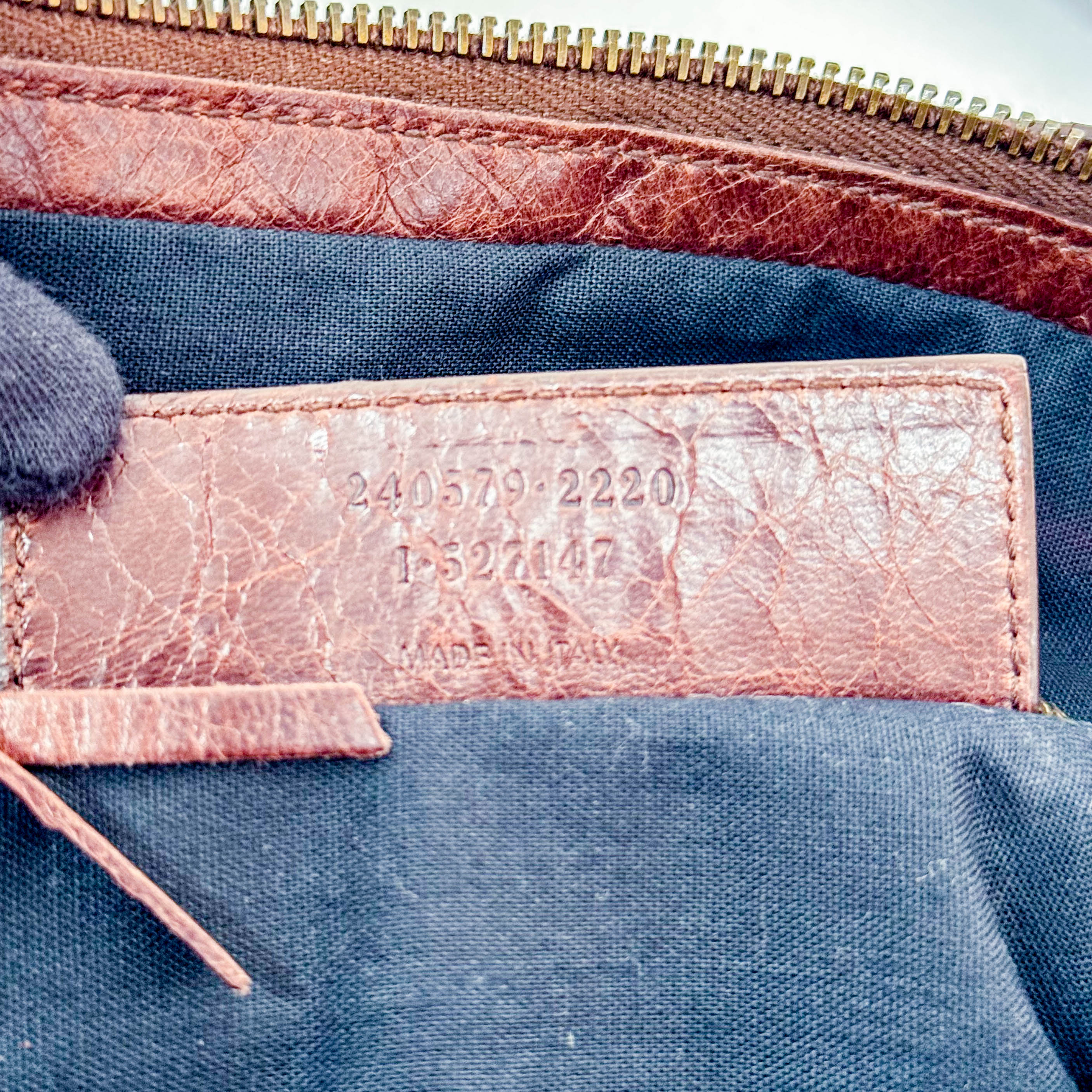 The First Brown Leather Handle Bag