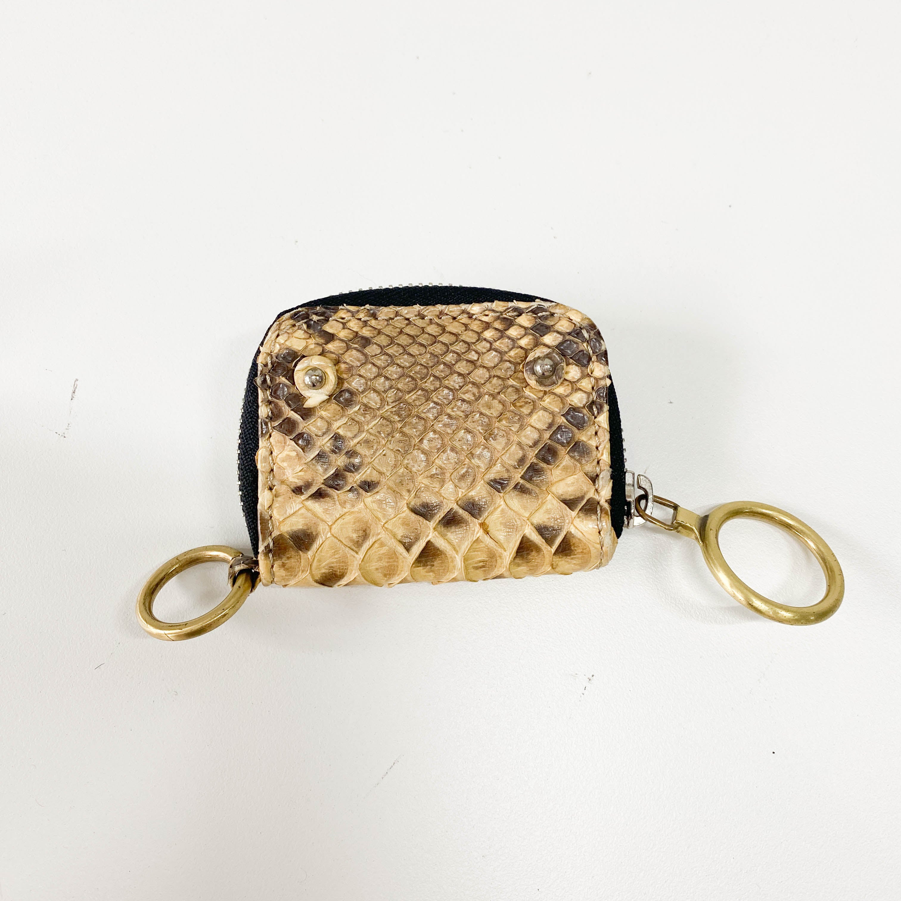 Yellow Python Embossed Leather Shoulder Bag