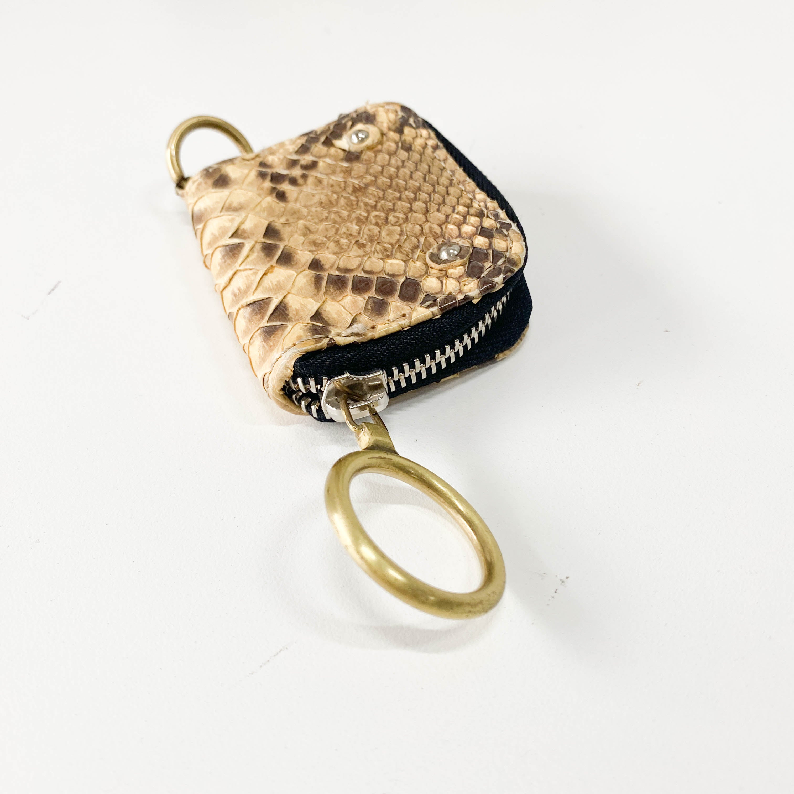 Yellow Python Embossed Leather Shoulder Bag