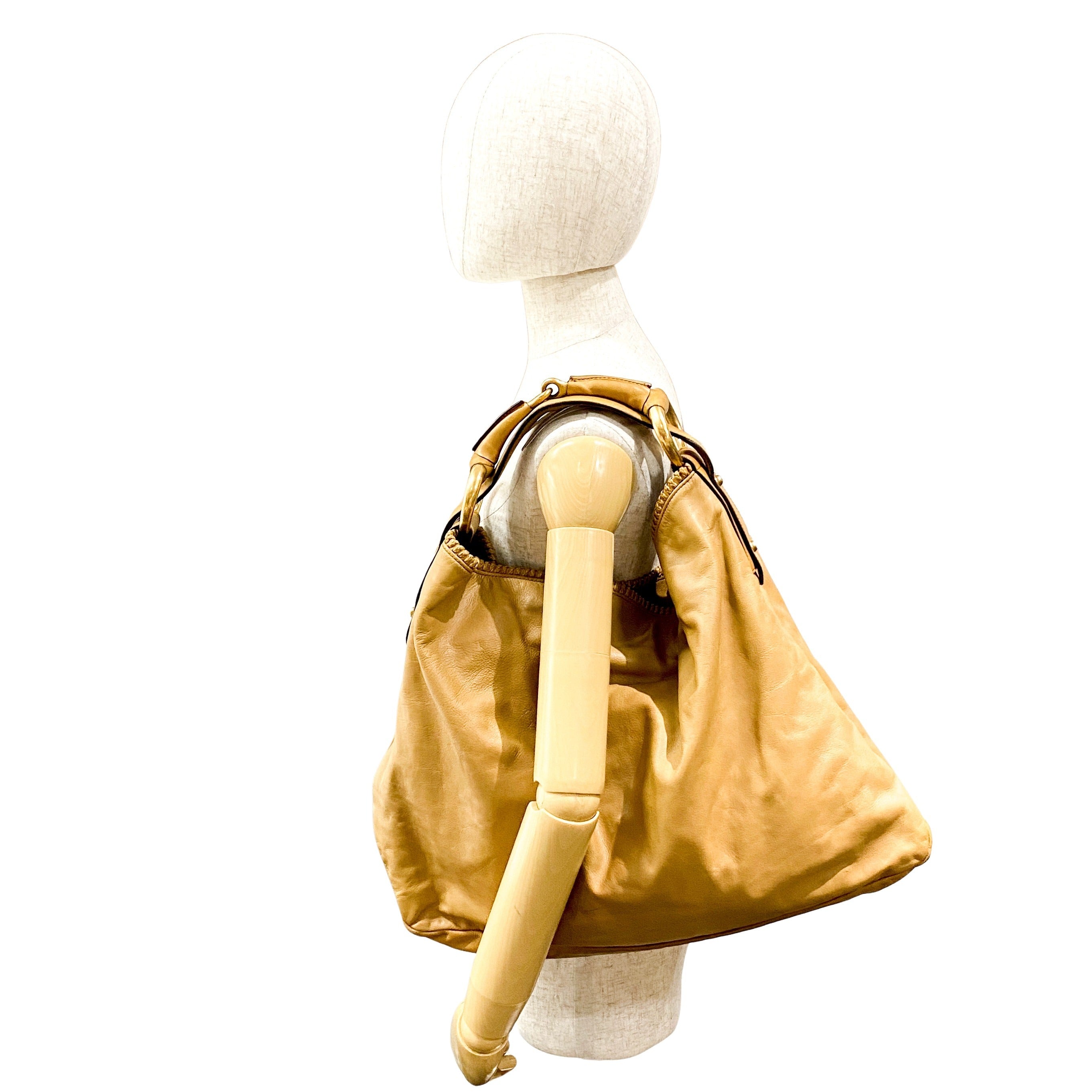 Horsebit Hobo Brown Leather Shoulder Bag