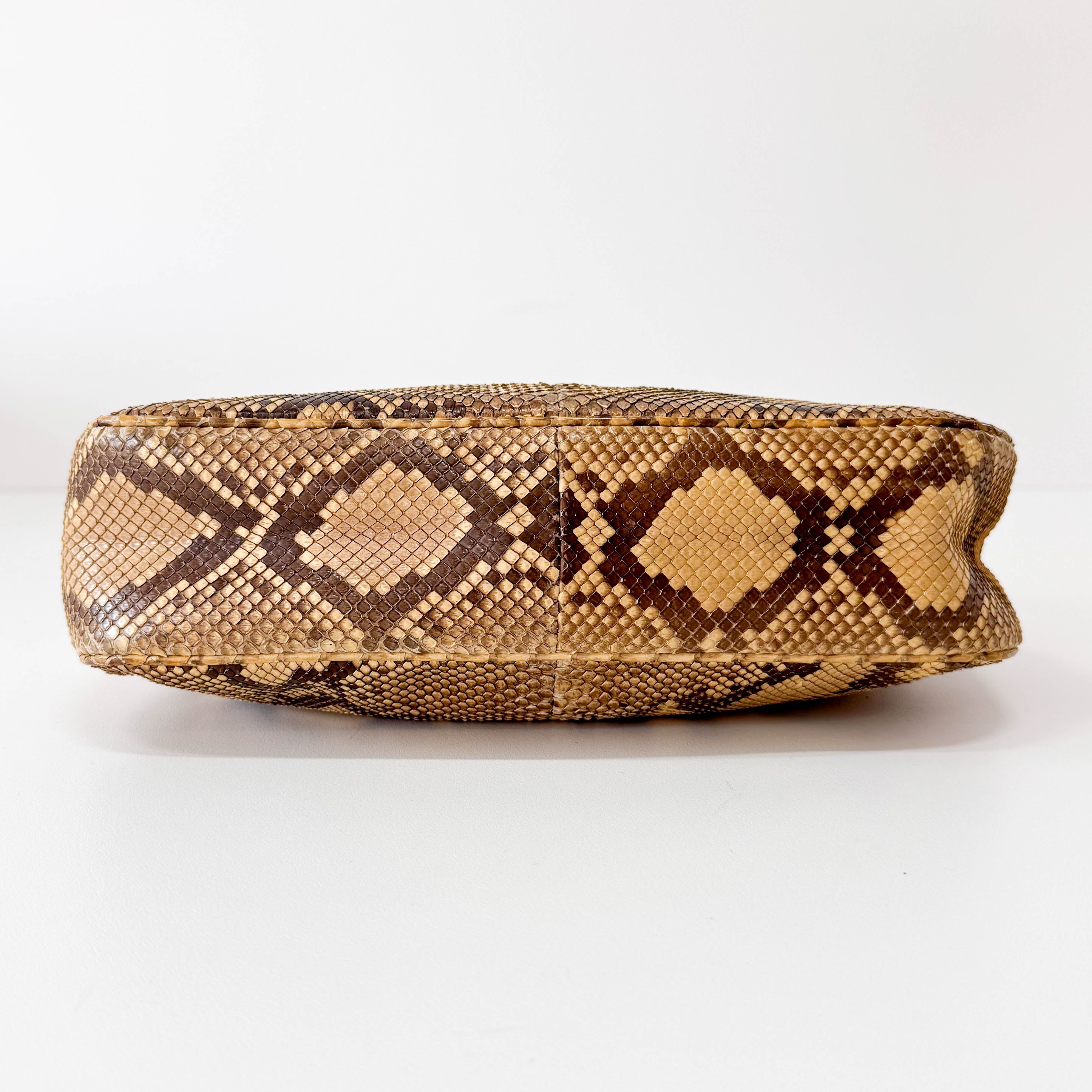 Bamboo Brown Leather Hobo Shoulder Bag