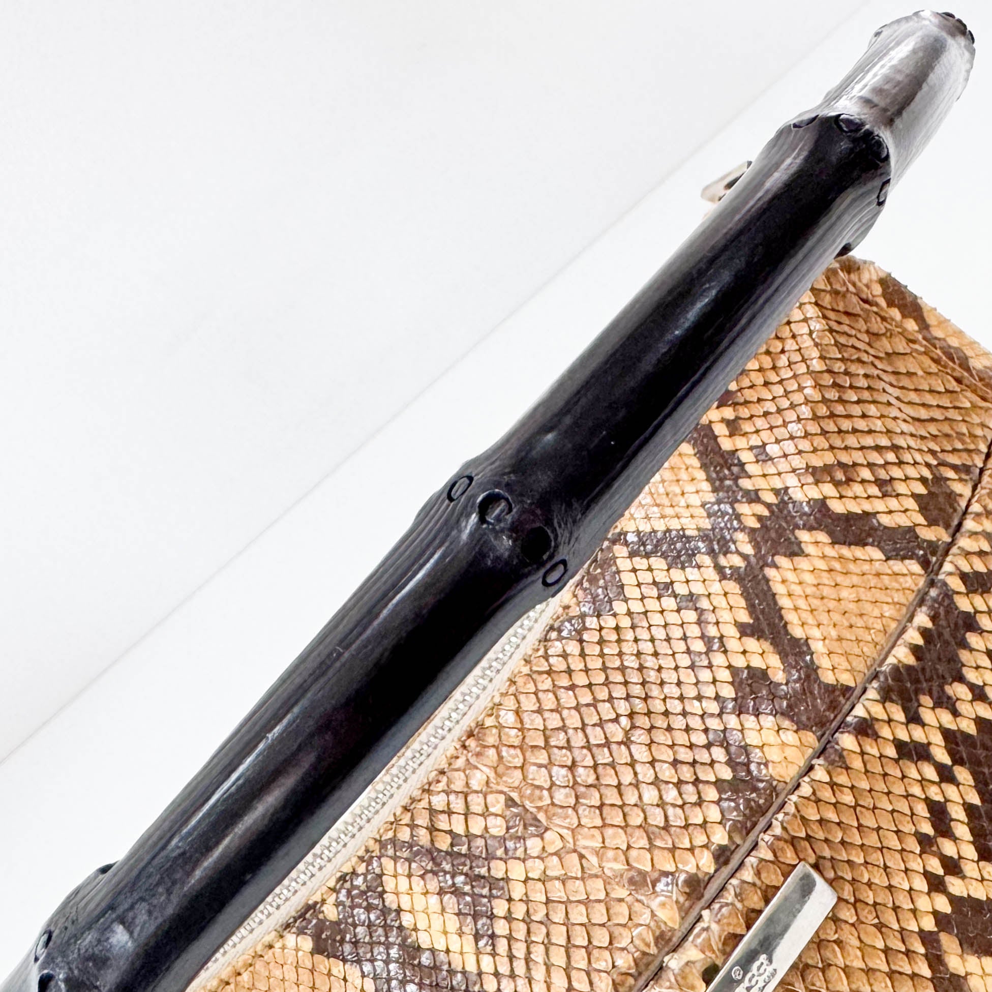 Bamboo Brown Leather Hobo Shoulder Bag