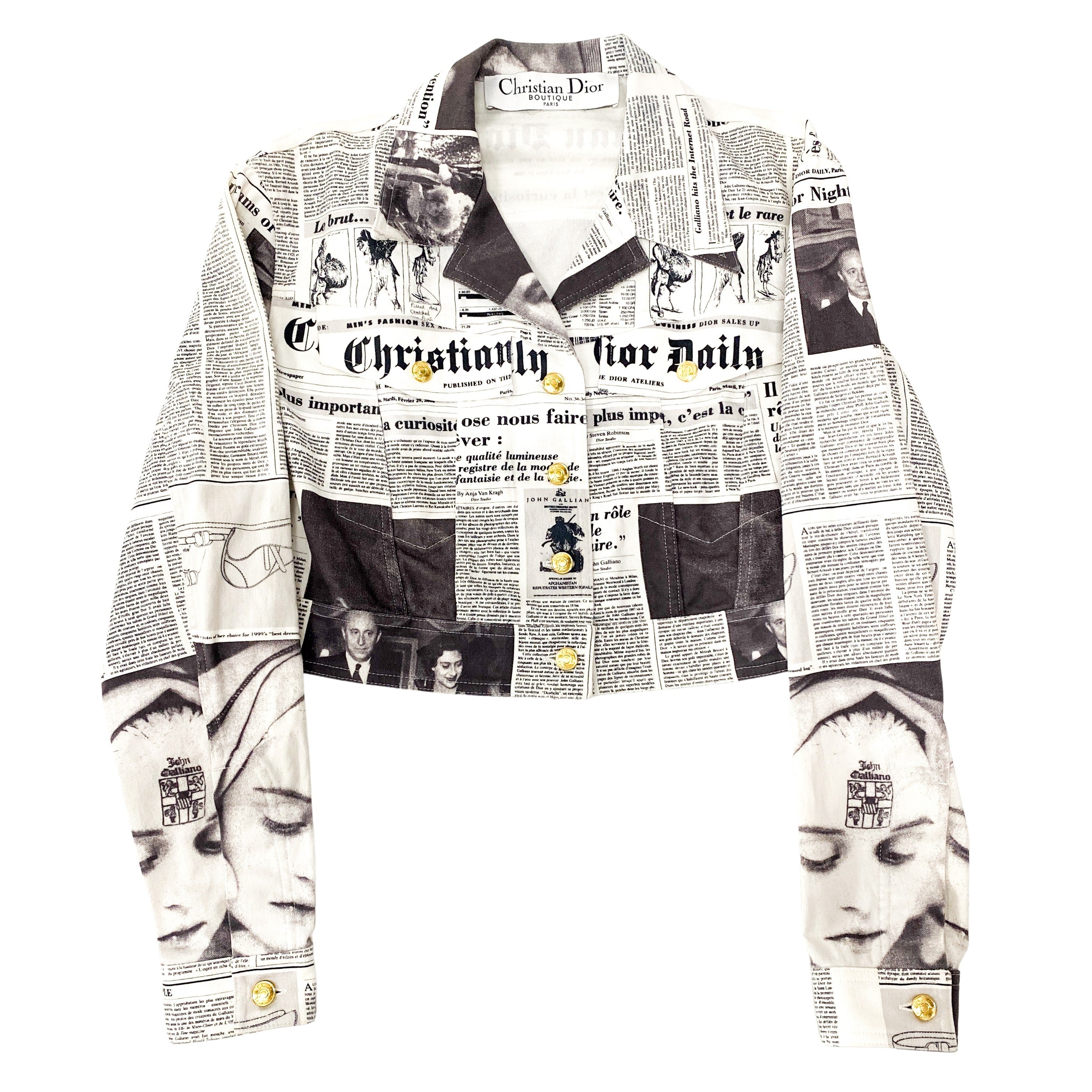 Fall 2000 Newspaper Jacket White by John Galliano