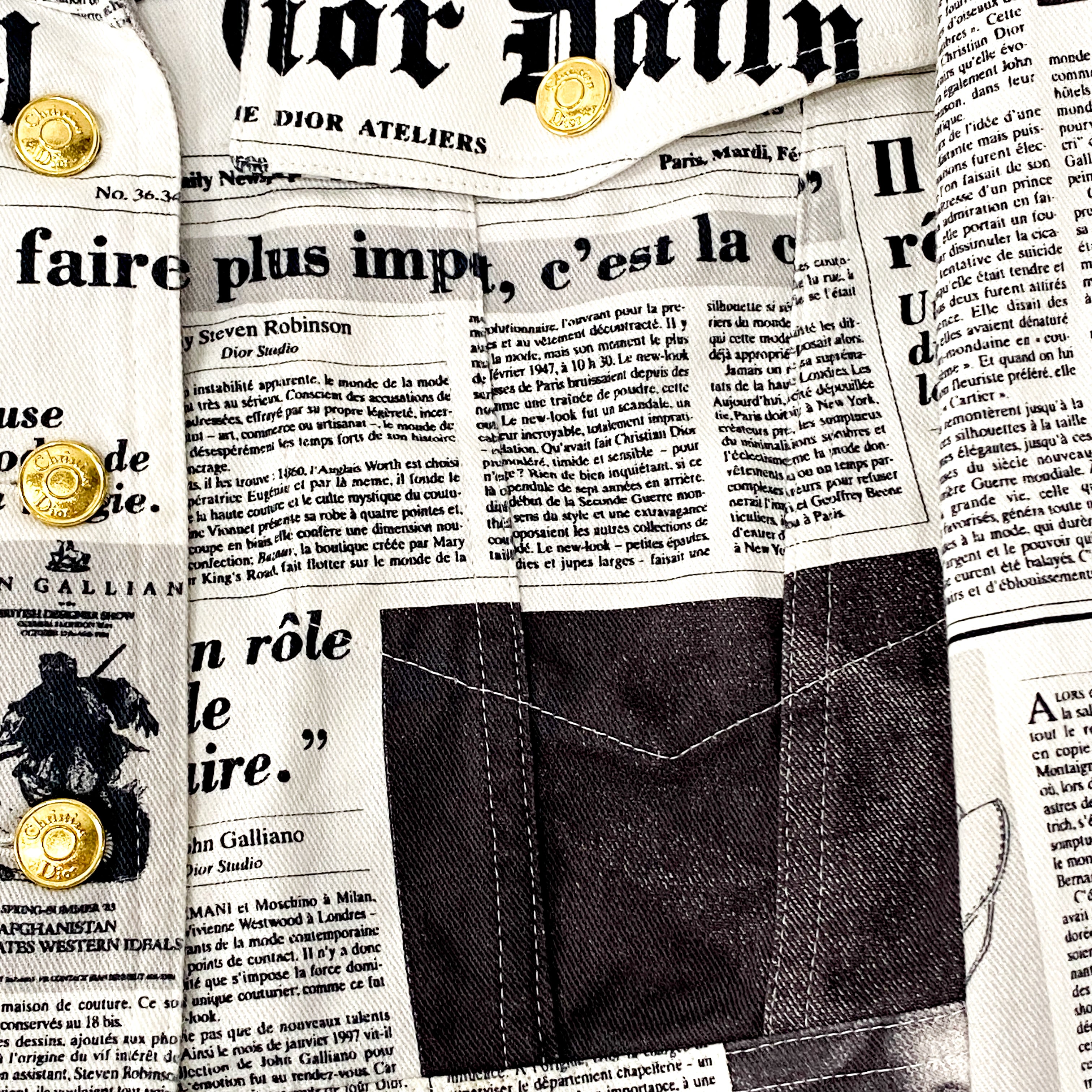 Fall 2000 Newspaper Jacket White by John Galliano