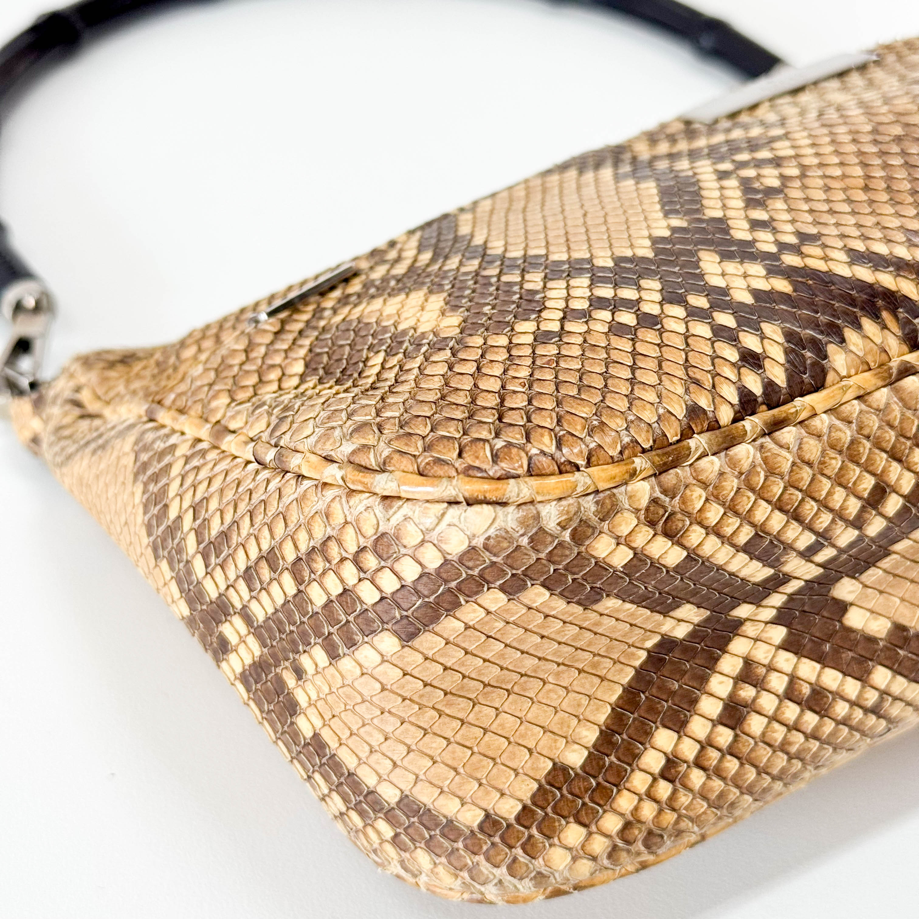 Bamboo Brown Leather Hobo Shoulder Bag