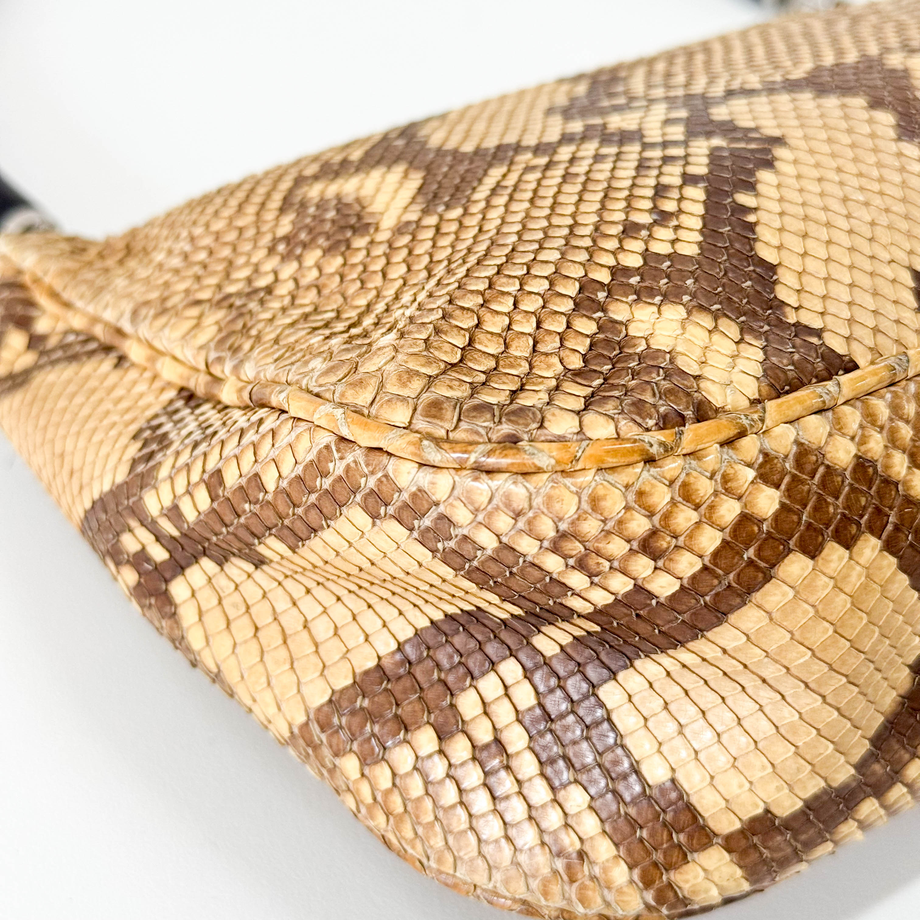 Bamboo Brown Leather Hobo Shoulder Bag