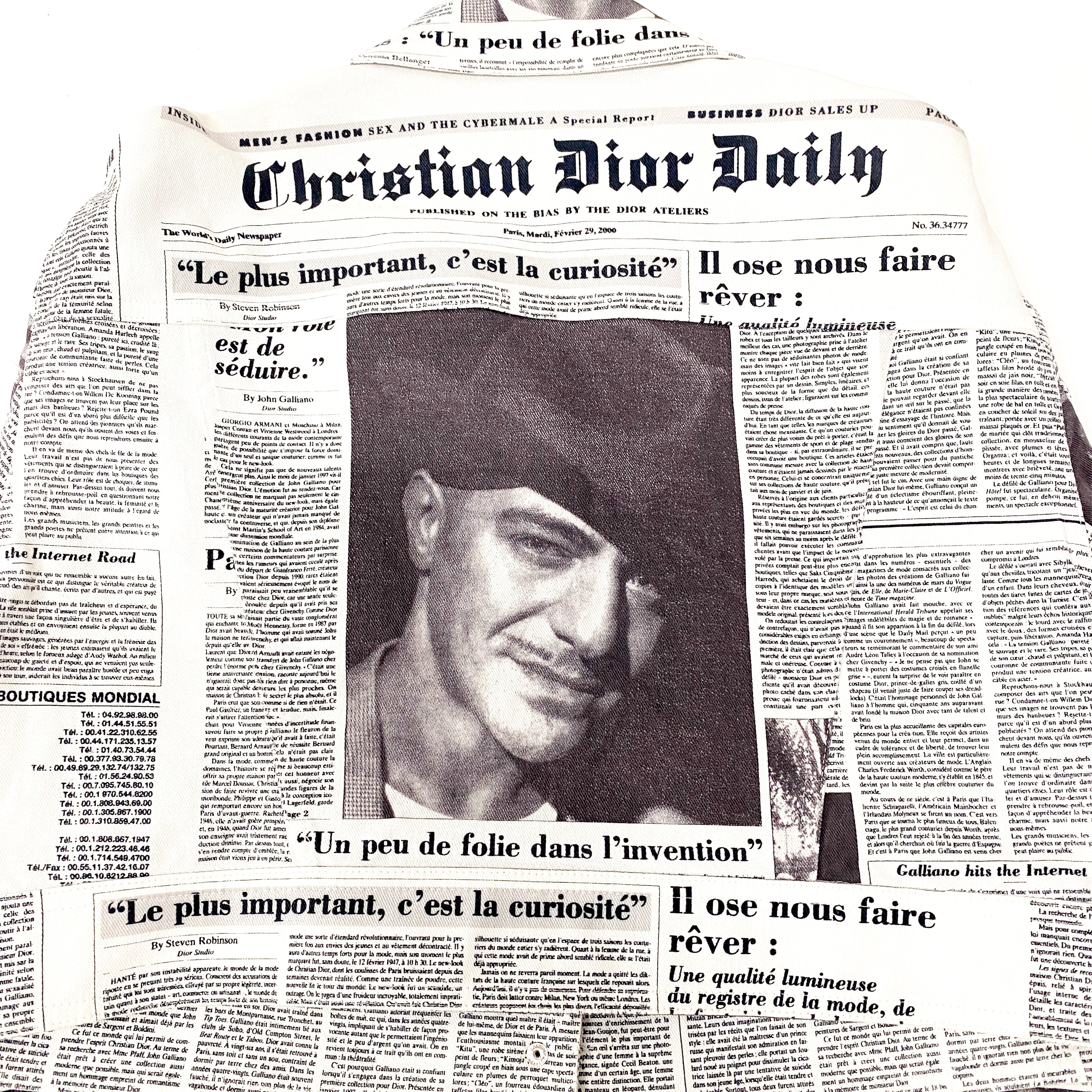 Fall 2000 Newspaper Jacket White by John Galliano