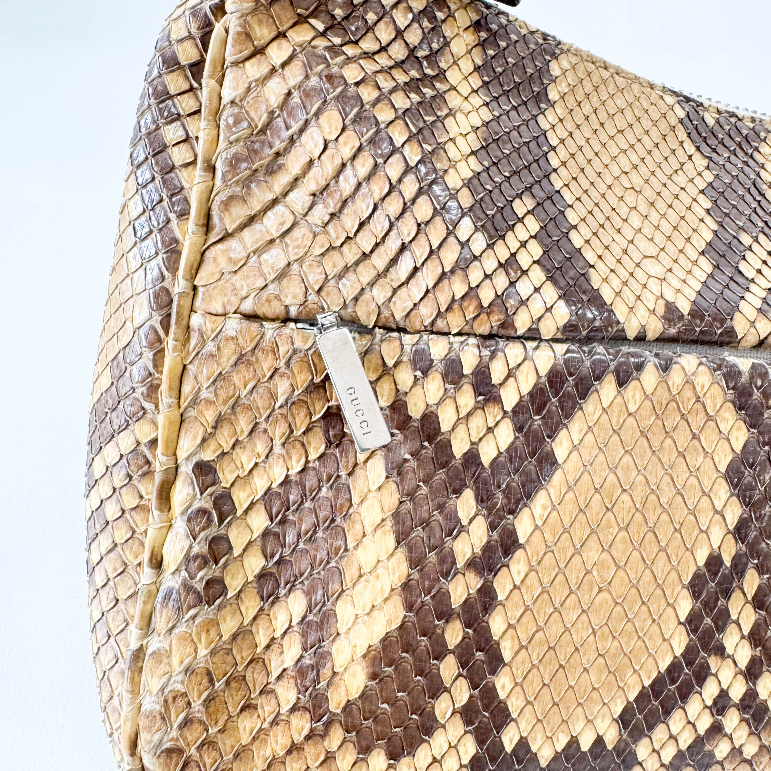 Bamboo Brown Leather Hobo Shoulder Bag