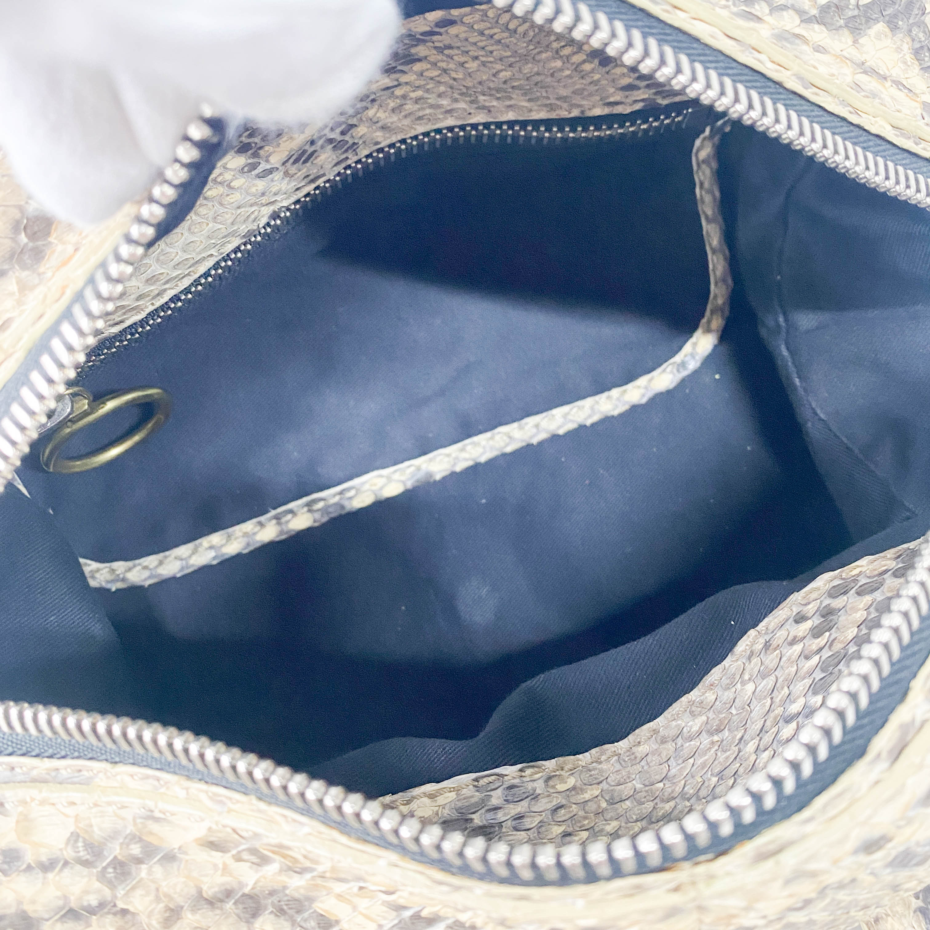 Yellow Python Embossed Leather Shoulder Bag