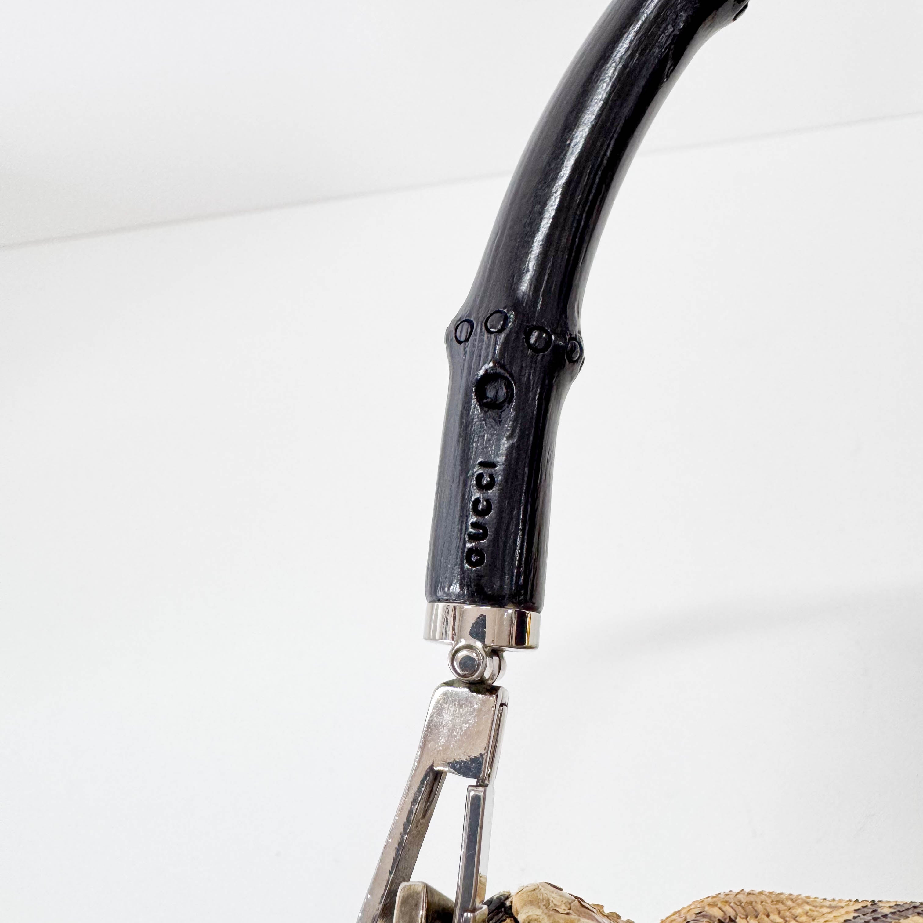 Bamboo Brown Leather Hobo Shoulder Bag