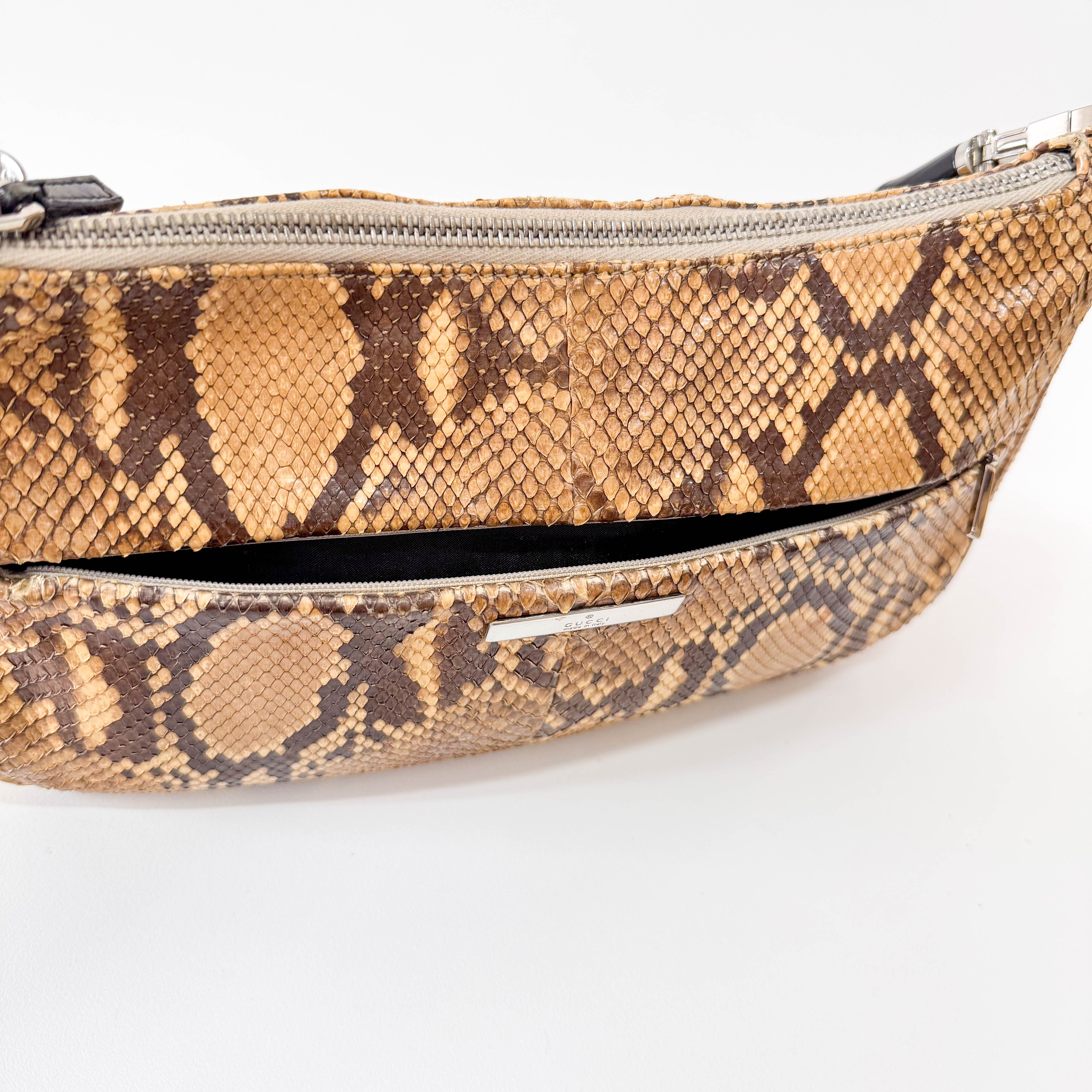 Bamboo Brown Leather Hobo Shoulder Bag