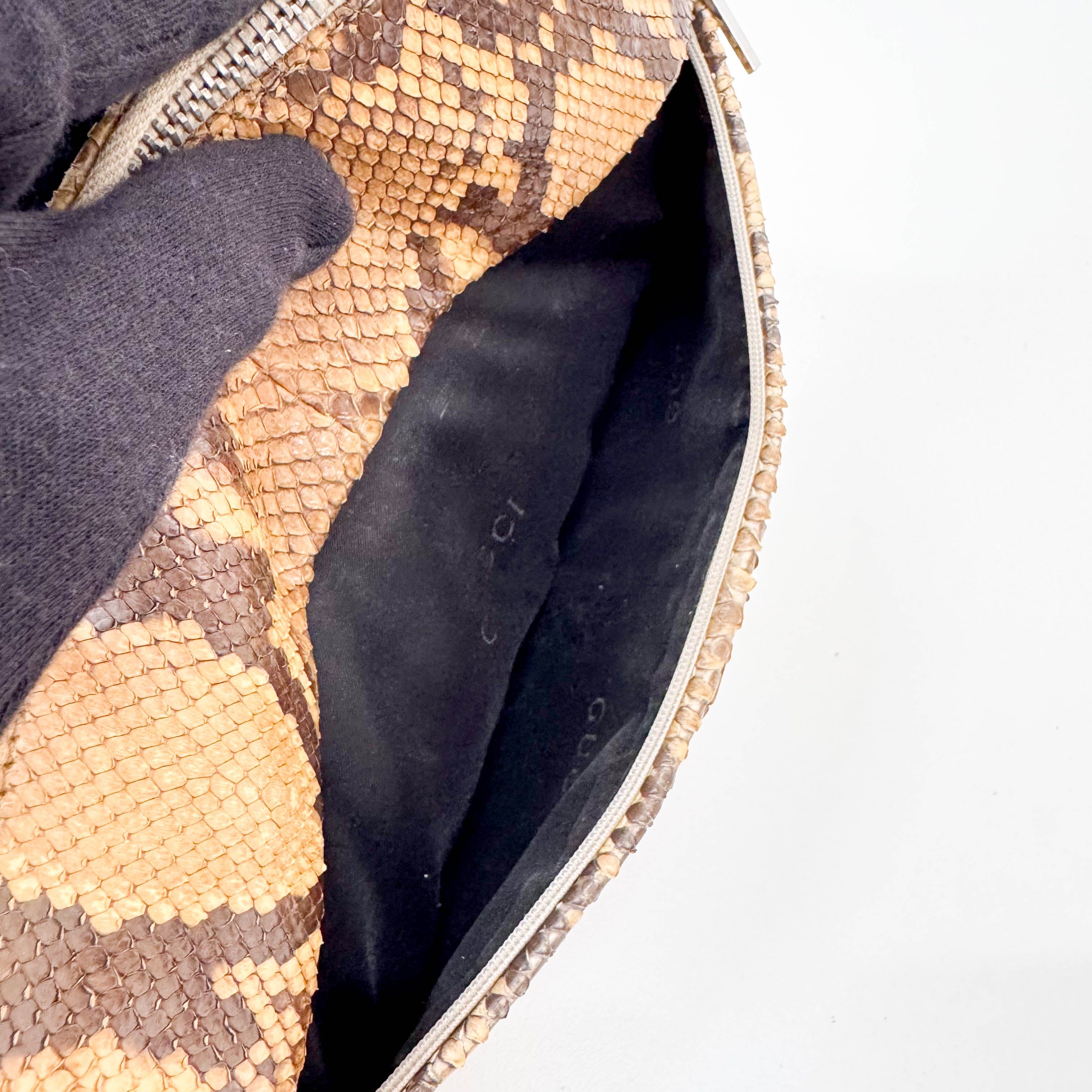 Bamboo Brown Leather Hobo Shoulder Bag