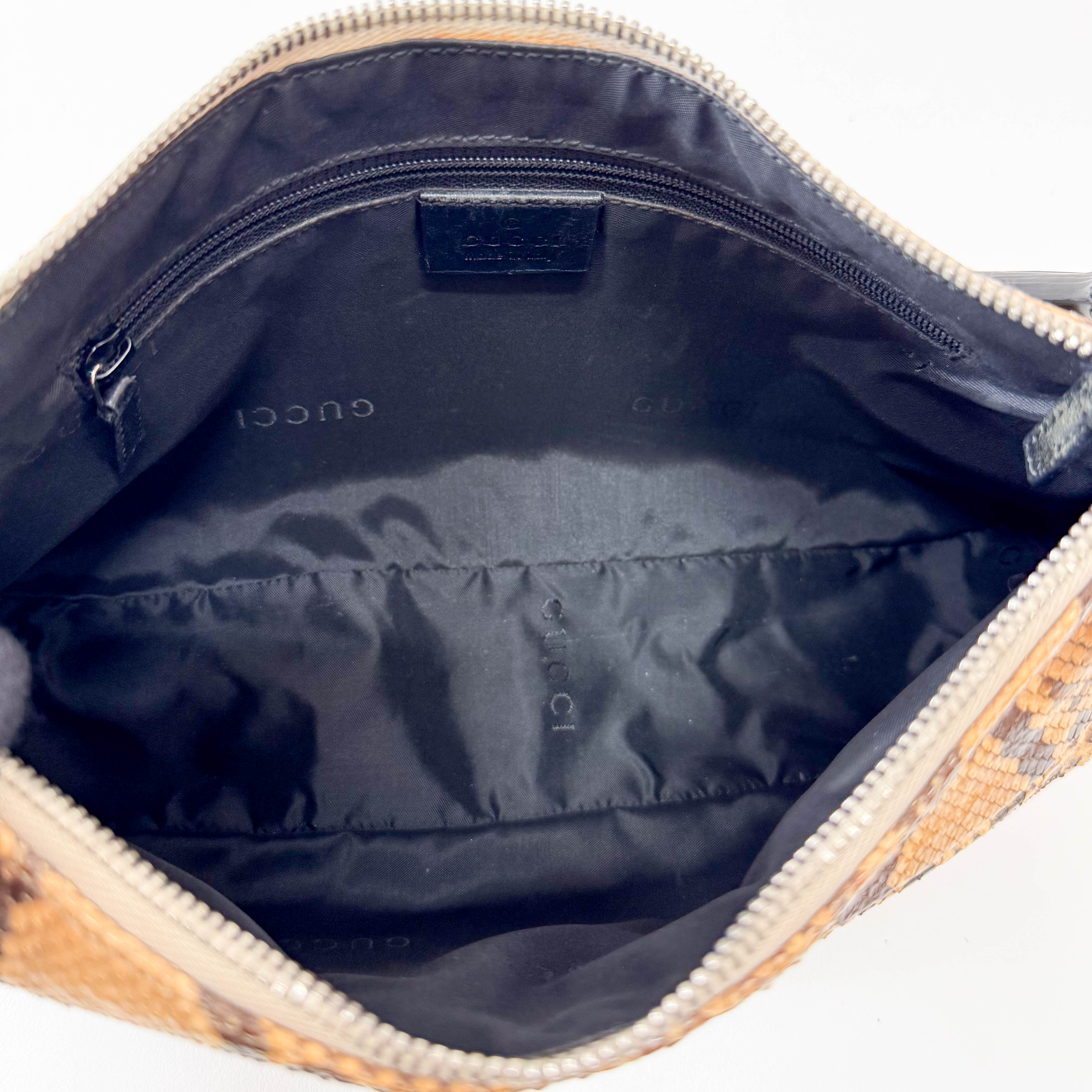 Bamboo Brown Leather Hobo Shoulder Bag