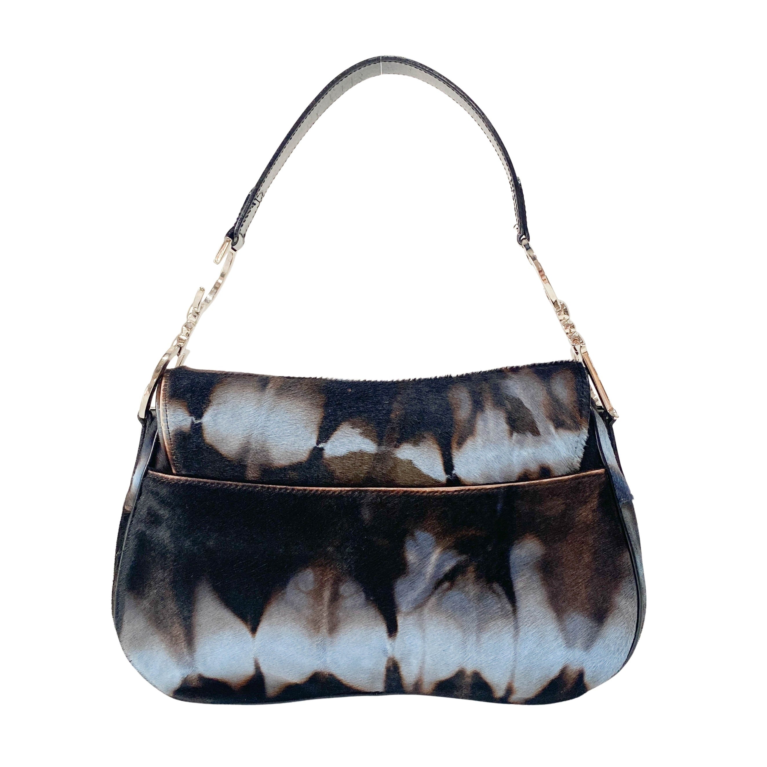 Double Saddle Multi-colour Pony Hair Shoulder Bag