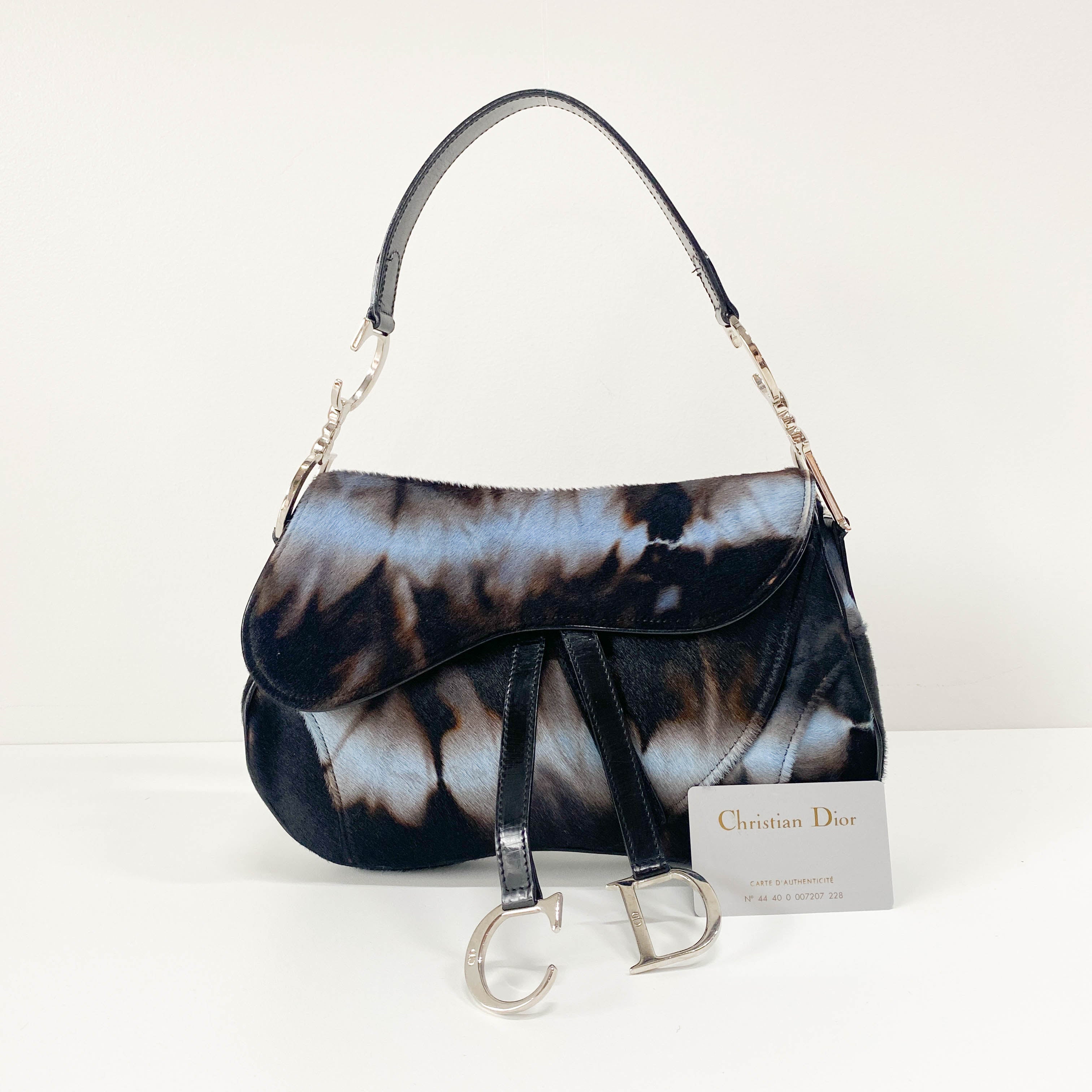 Double Saddle Multi-colour Pony Hair Shoulder Bag