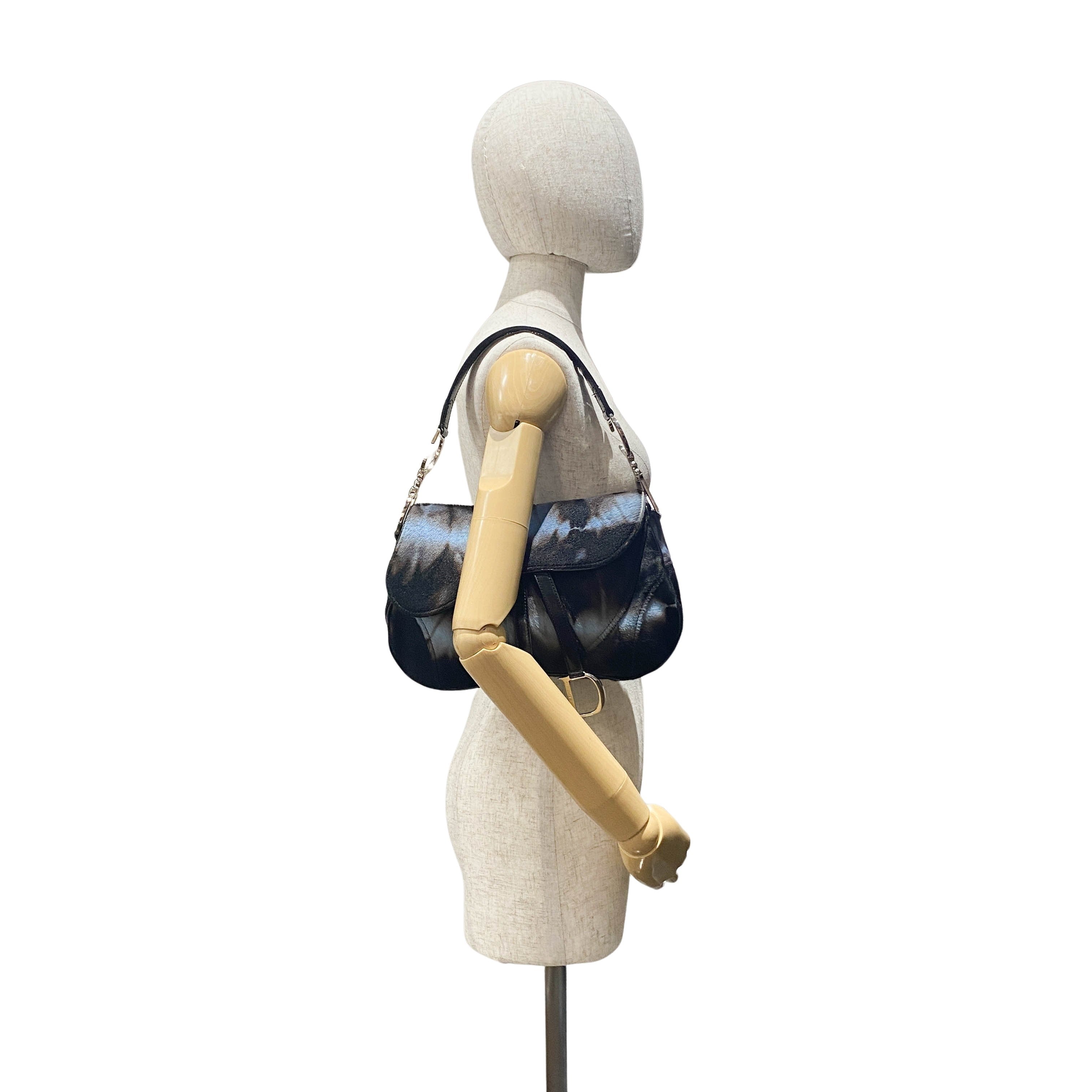 Double Saddle Multi-colour Pony Hair Shoulder Bag