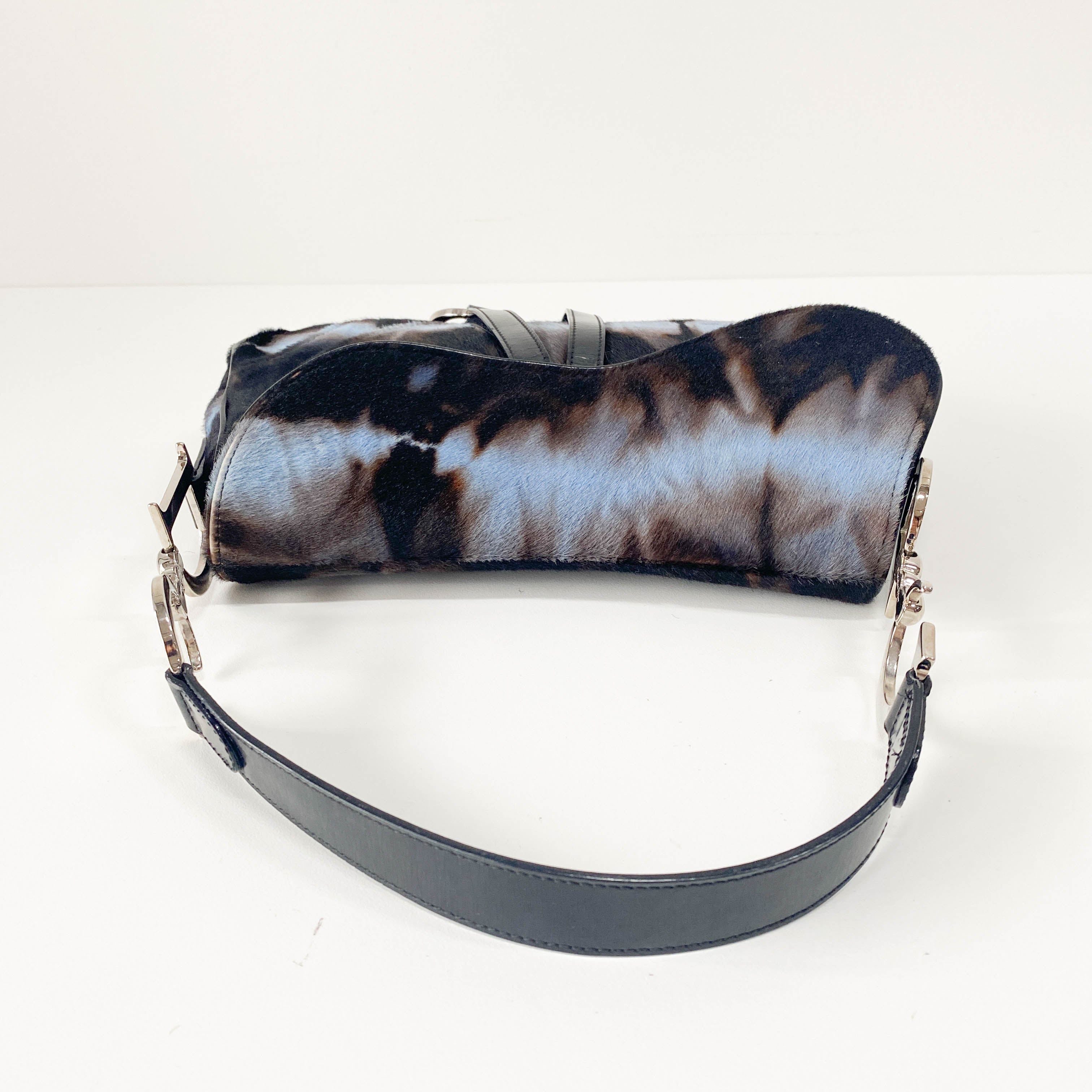 Double Saddle Multi-colour Pony Hair Shoulder Bag