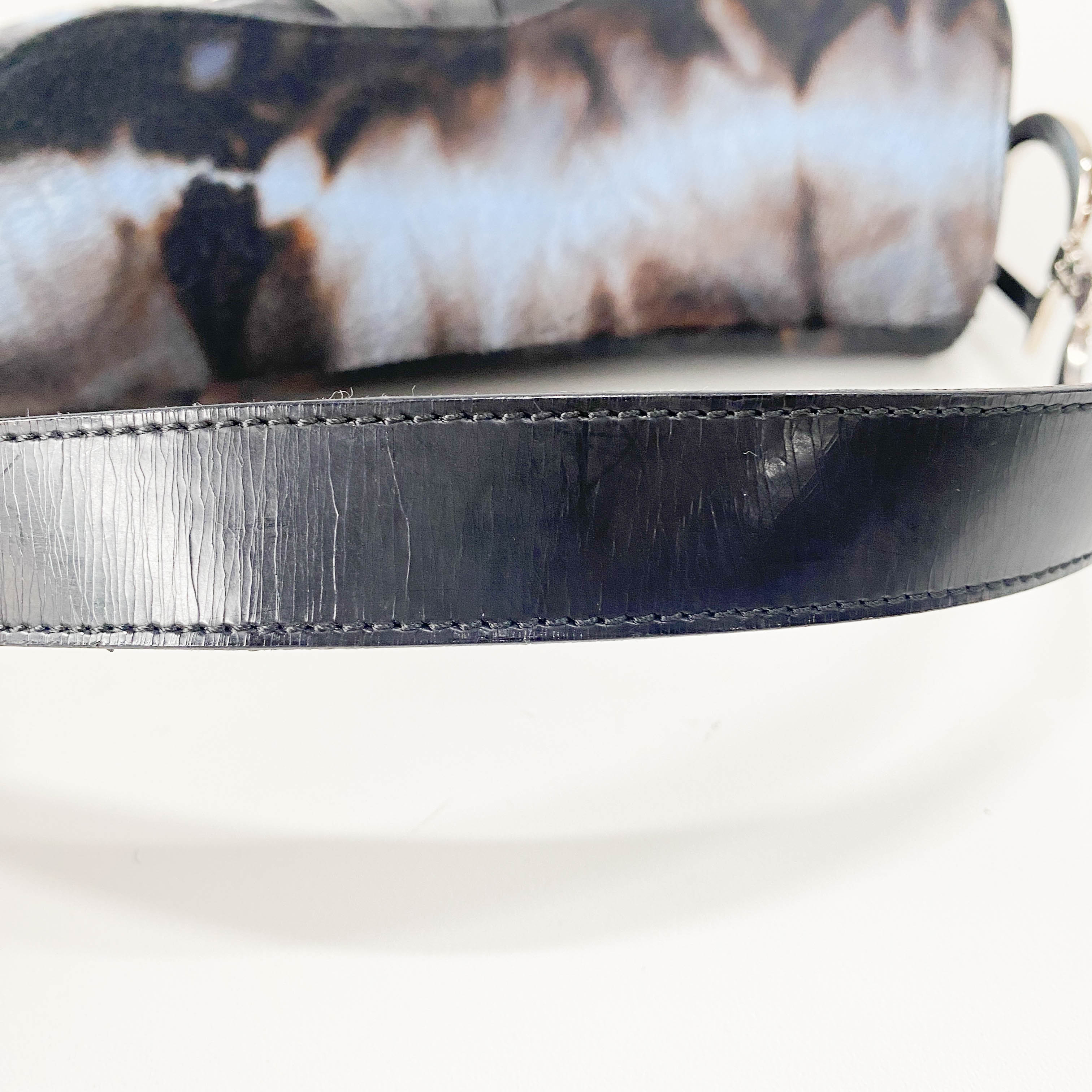Double Saddle Multi-colour Pony Hair Shoulder Bag