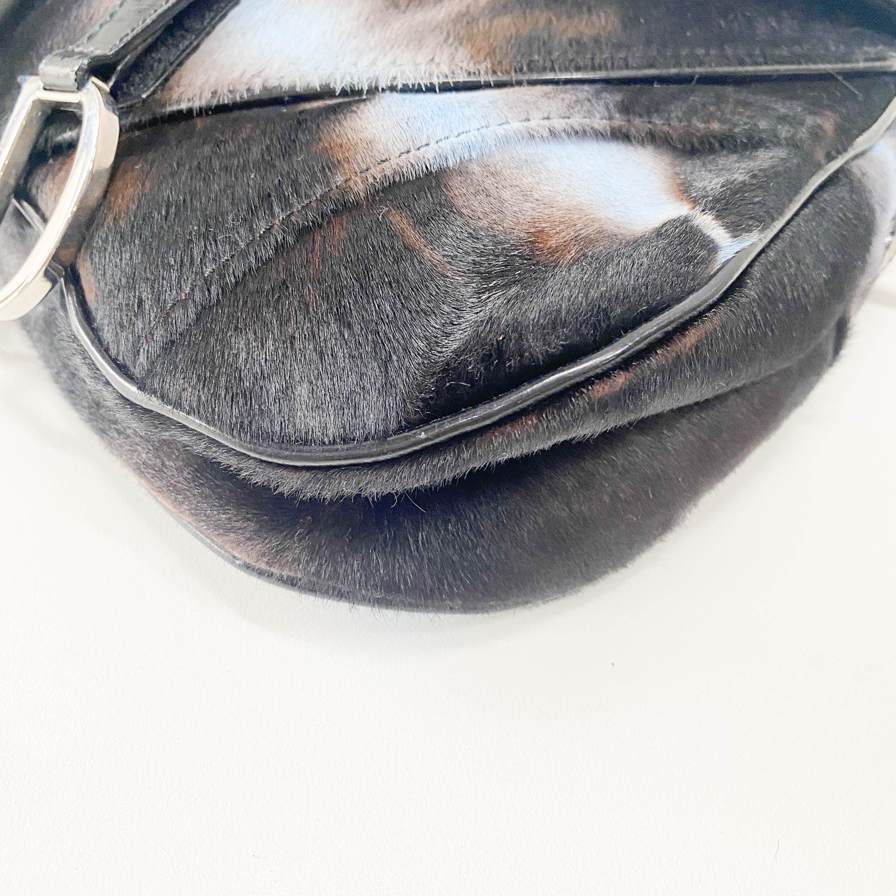 Double Saddle Multi-colour Pony Hair Shoulder Bag