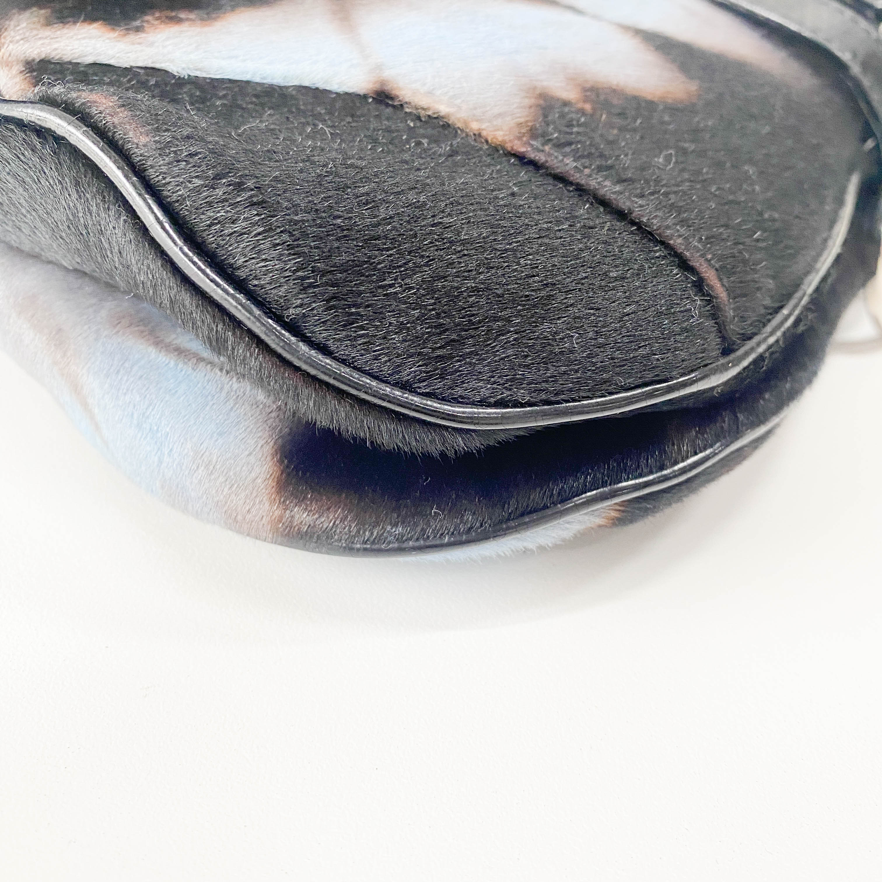 Double Saddle Multi-colour Pony Hair Shoulder Bag