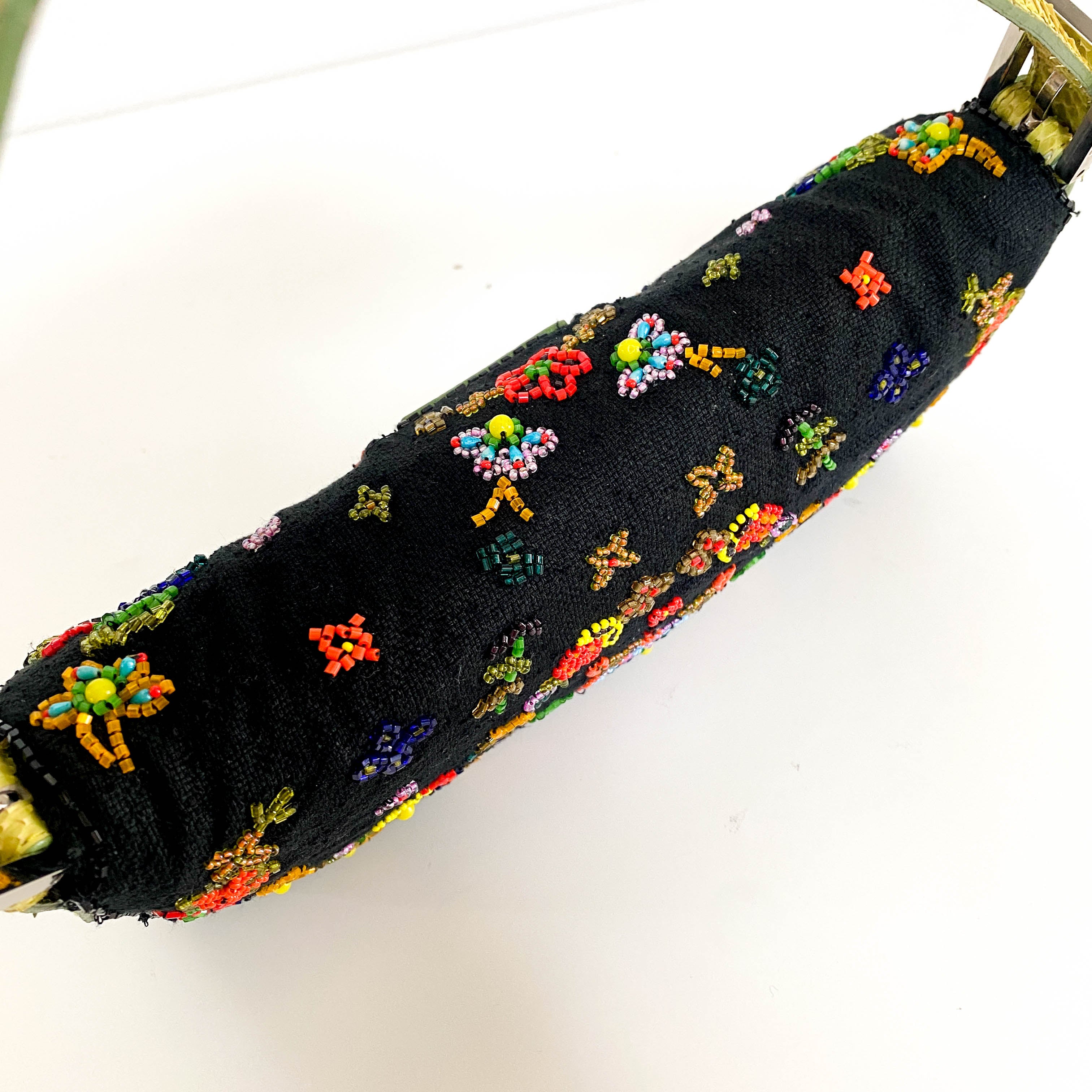 Baguette Floral Beaded Shoulder Bag