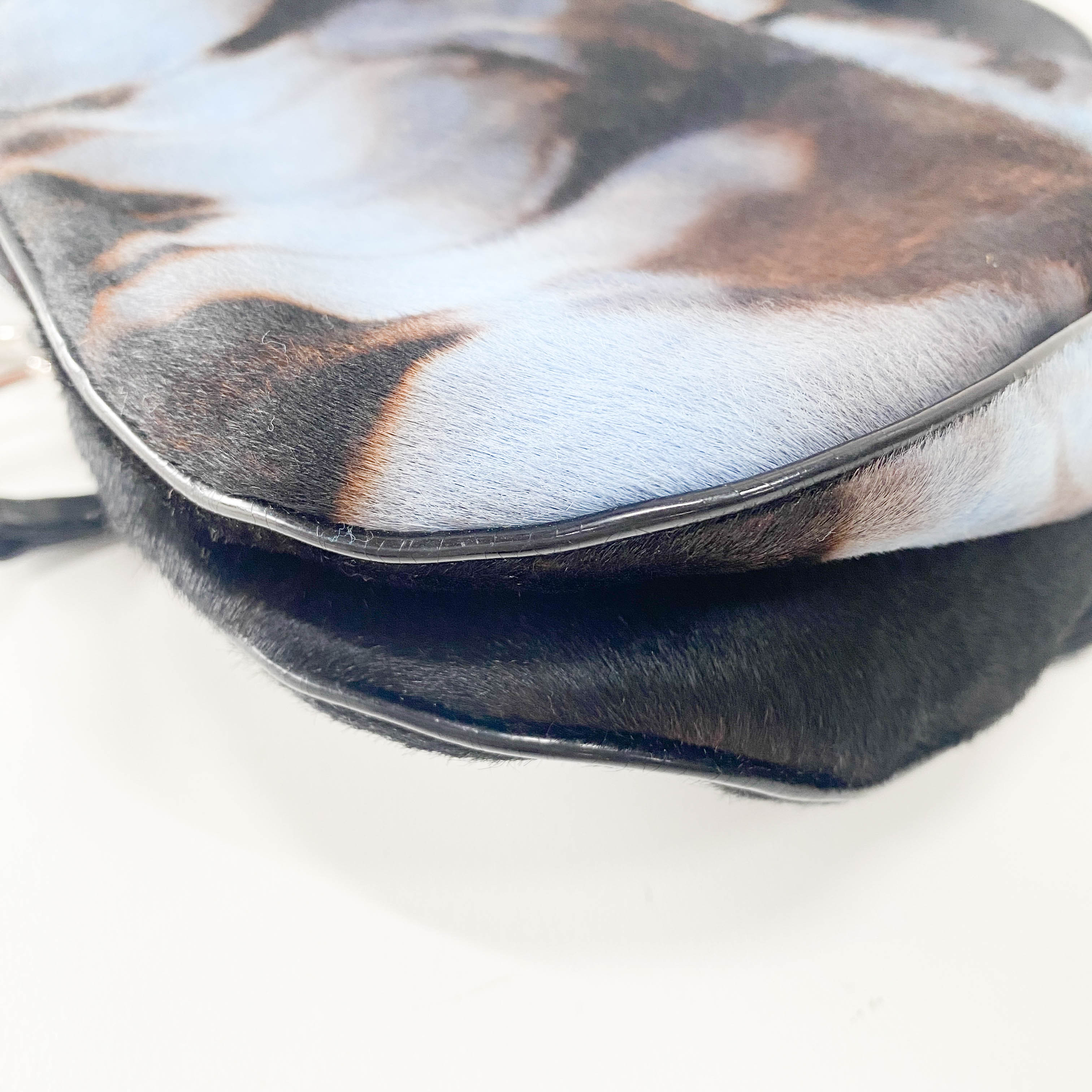 Double Saddle Multi-colour Pony Hair Shoulder Bag