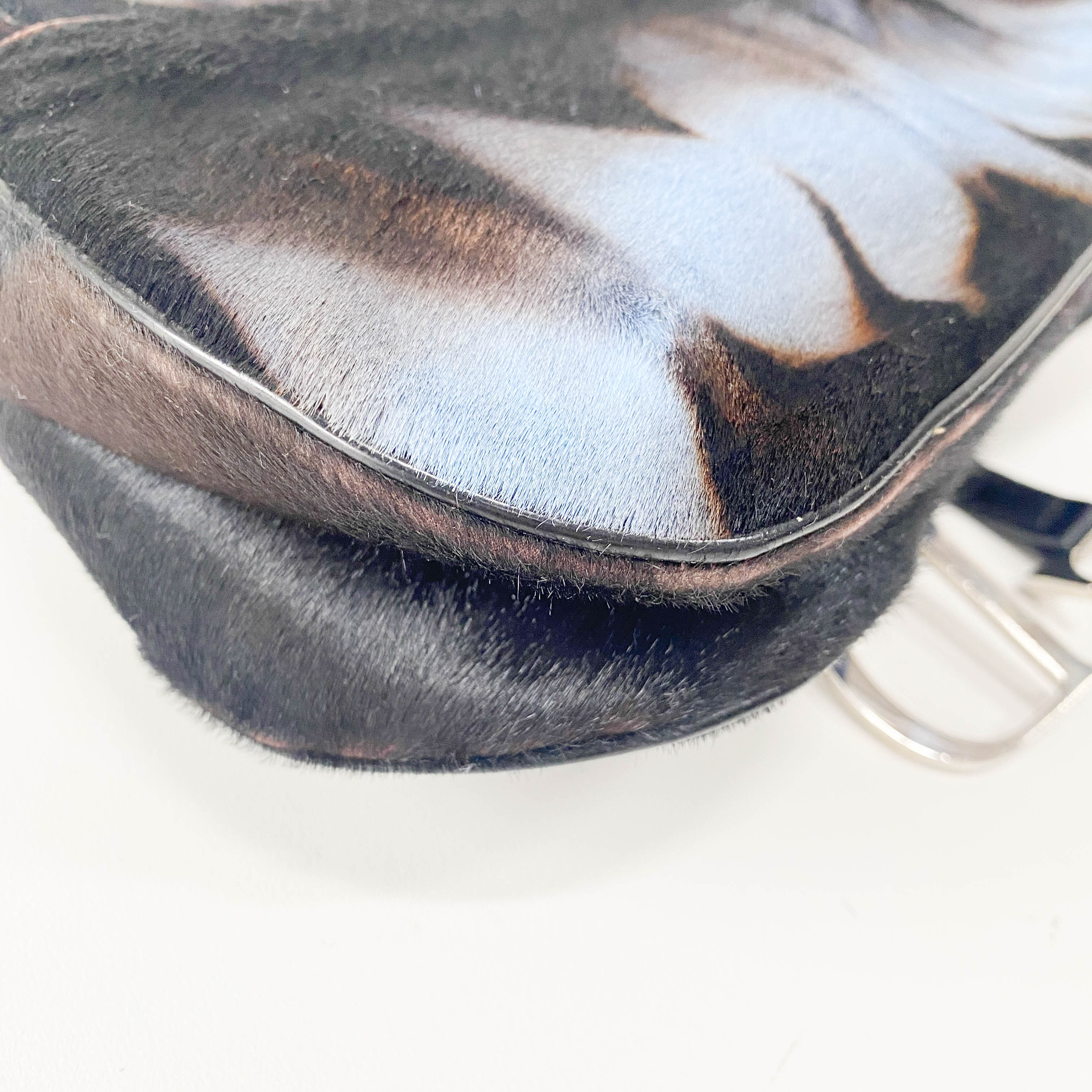 Double Saddle Multi-colour Pony Hair Shoulder Bag